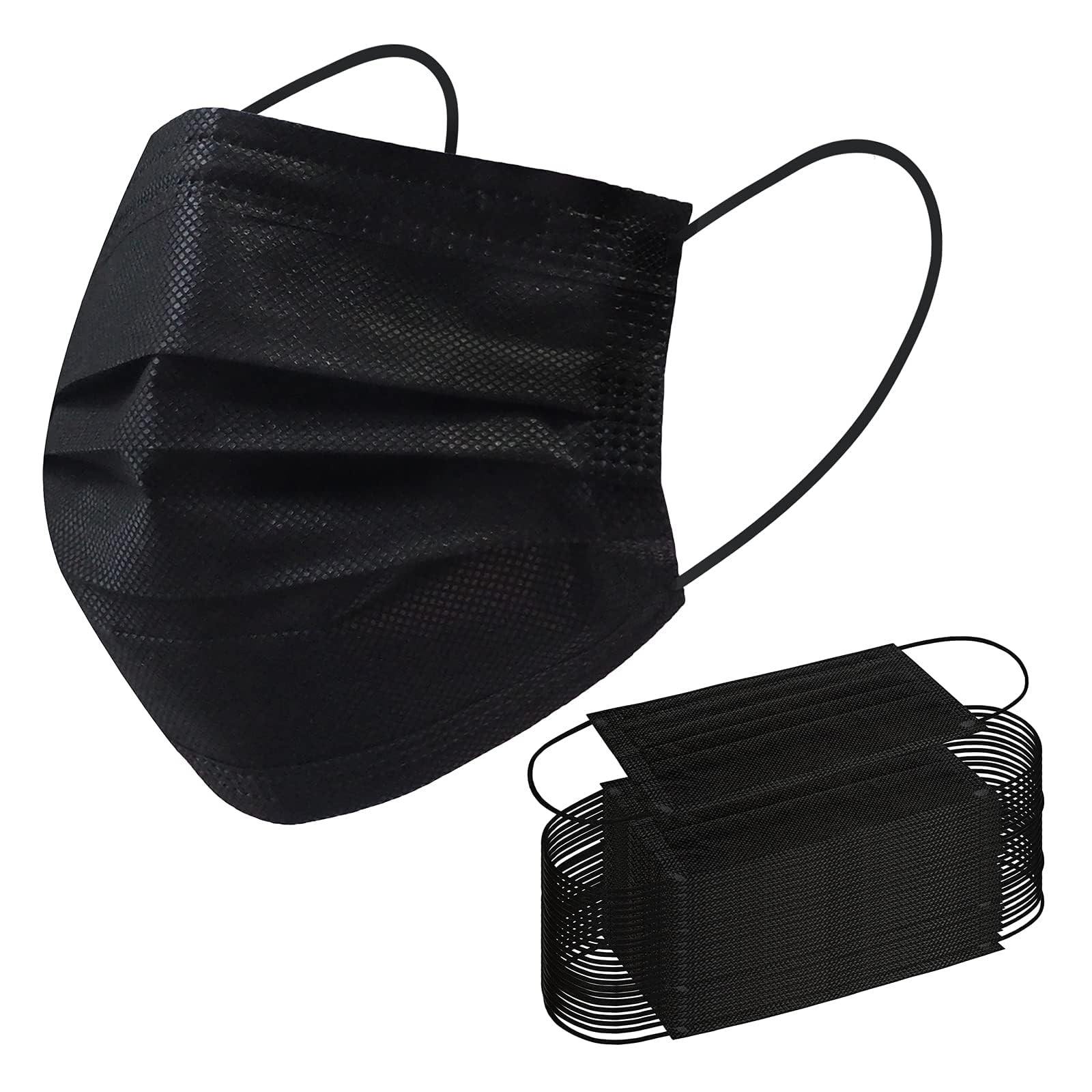Disposable , 100 PCS Black Masks, 3 Ply Protection Masks