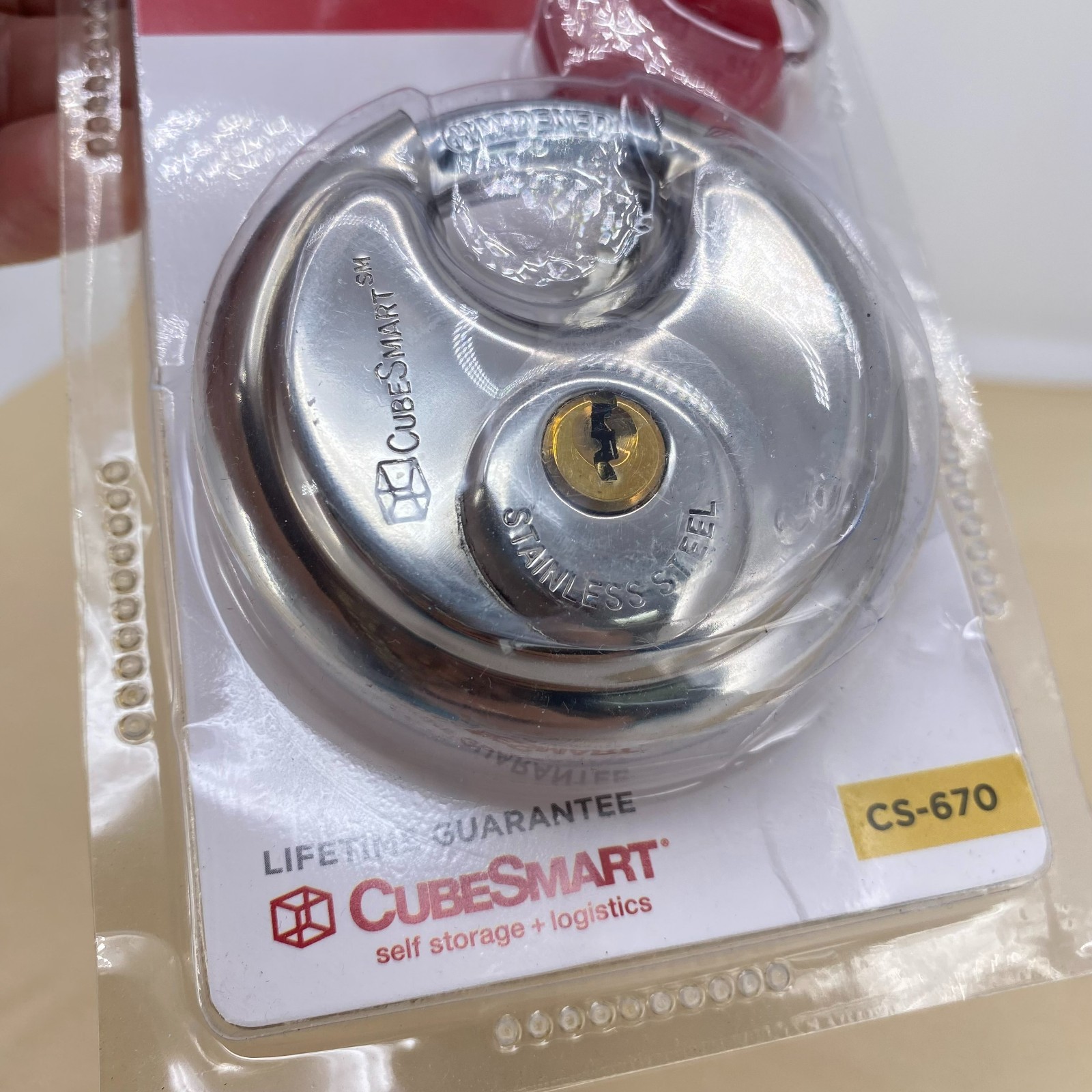 CubeSmart Stainless Steel 2 ¾» Disc Padlock CS-670 Lock