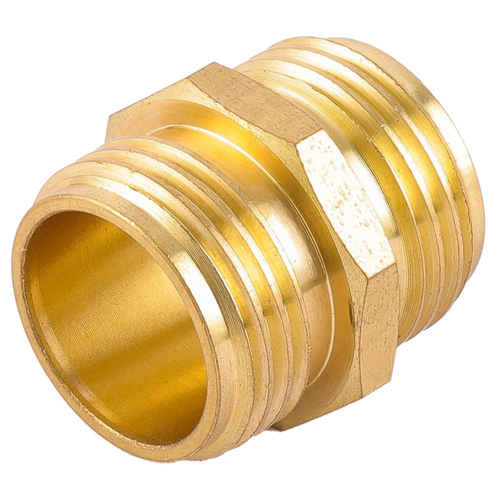 2 Pack 3/4 Inch Brass Garden Hose Adapter Male to Double Male(2 Pack),