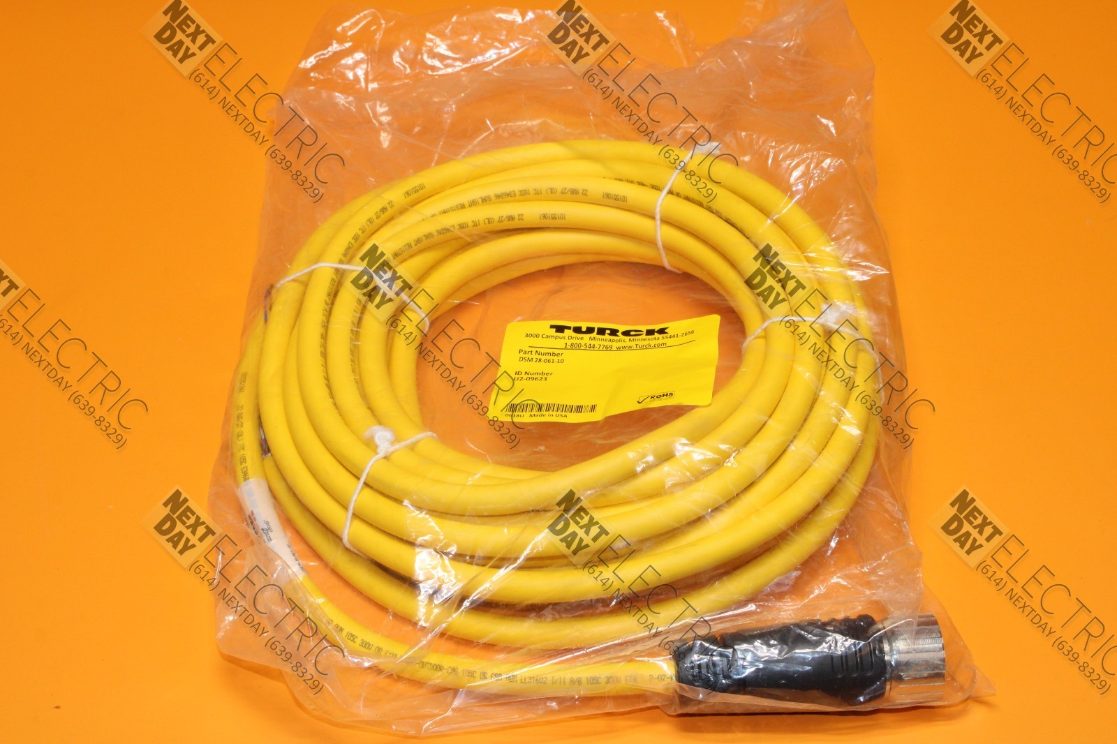 Turck, DSM 28-061-10, U2-09623, Cordset Male Plug Cable 27cond 28p M27 22awg