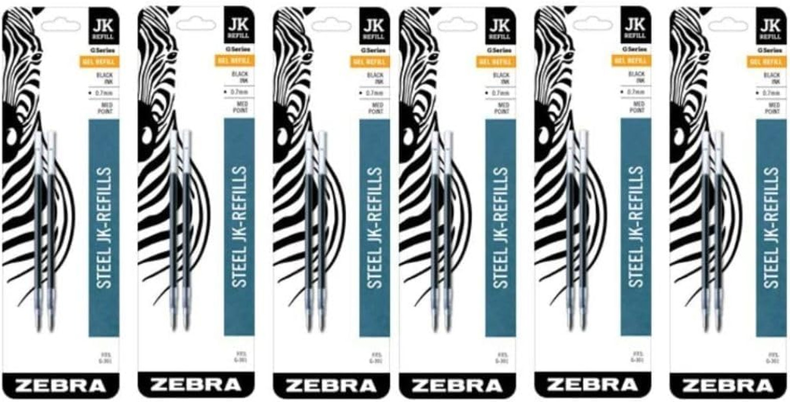 Zebra G-301 Stainless Steel Pen Jk-Refill, Medium Point, 0.7Mm, Black Ink, 2-…