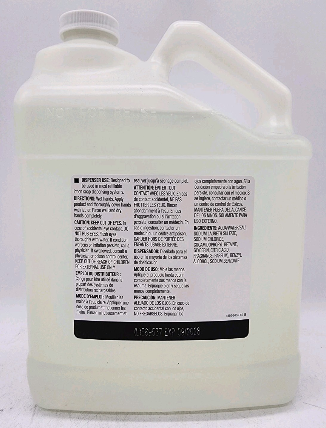 GOJO 1860 Premium Lotion Soap Refill 1 Gallon Hand Soap Liquid 3.78L Exp 09/2028