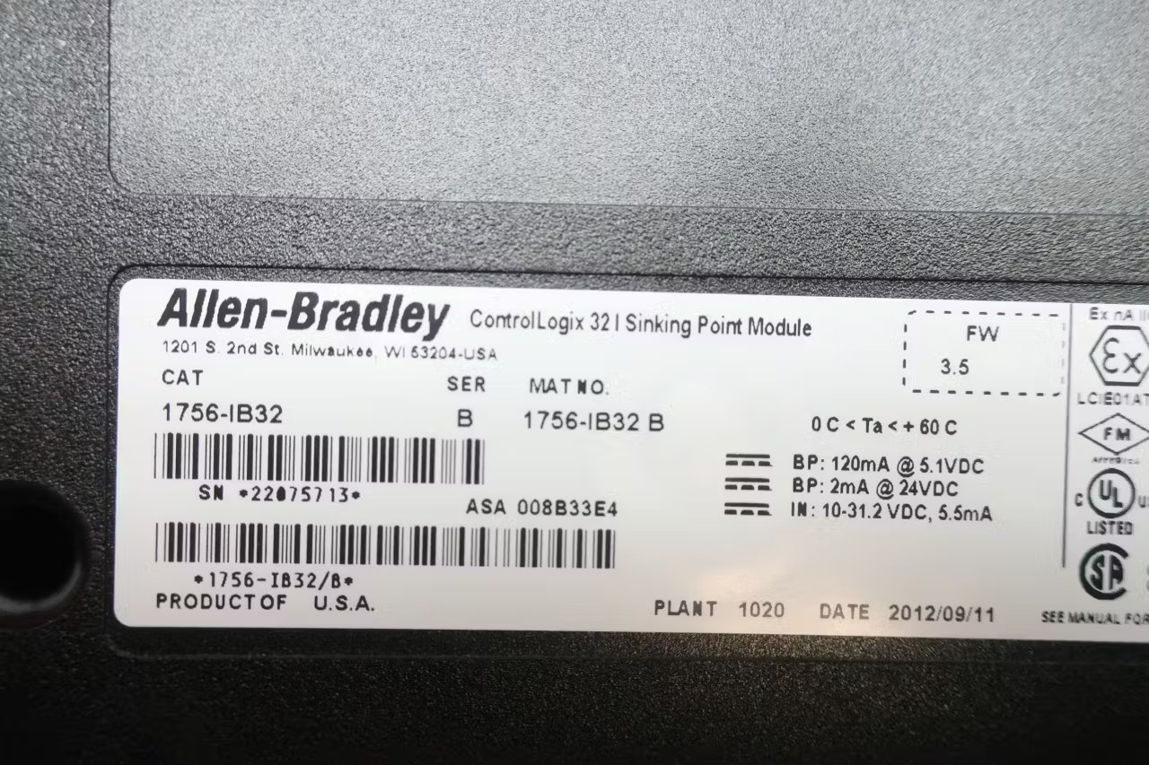 Allen Bradley 1756-IB32 Controllogix 32pt Input Module Ser B
