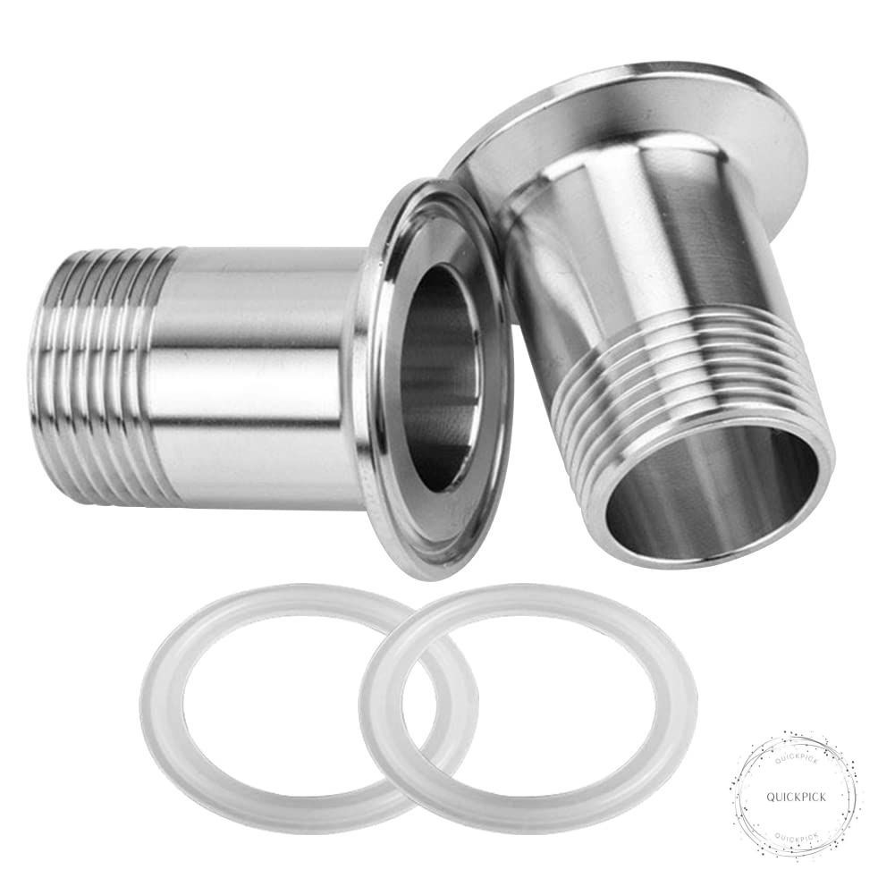 Stainless Steel Sanitary Pipe Fitting 1″ NPT Male Thread to 1.5″ Tri Clamp 50.5m