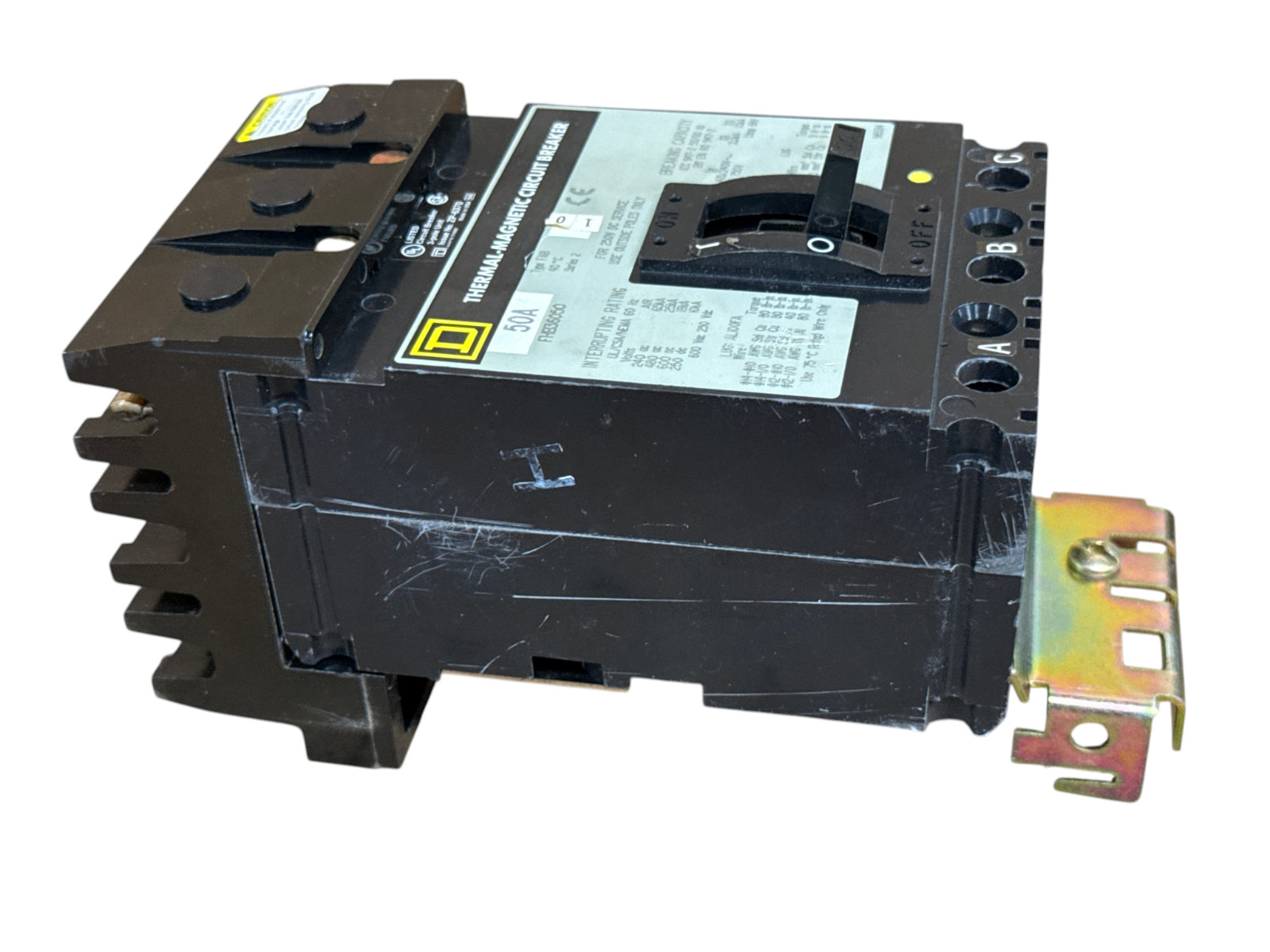 SQUARE D FHB36050 50A 3-POLE 600V FH F-FRAME I-LINE 25KA@480V CIRCUIT BREAKER