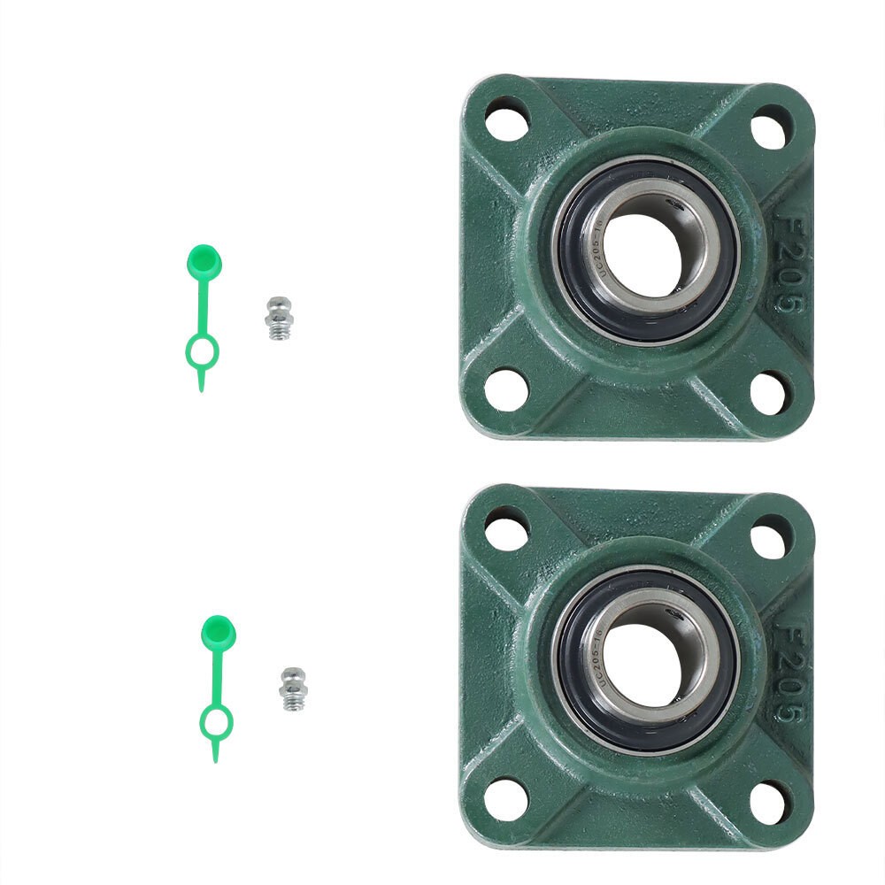 2 Pack UCF205-16 Solid Base Pillow Block Flange Mounted Bearing 4 Bolt 1″ Bore