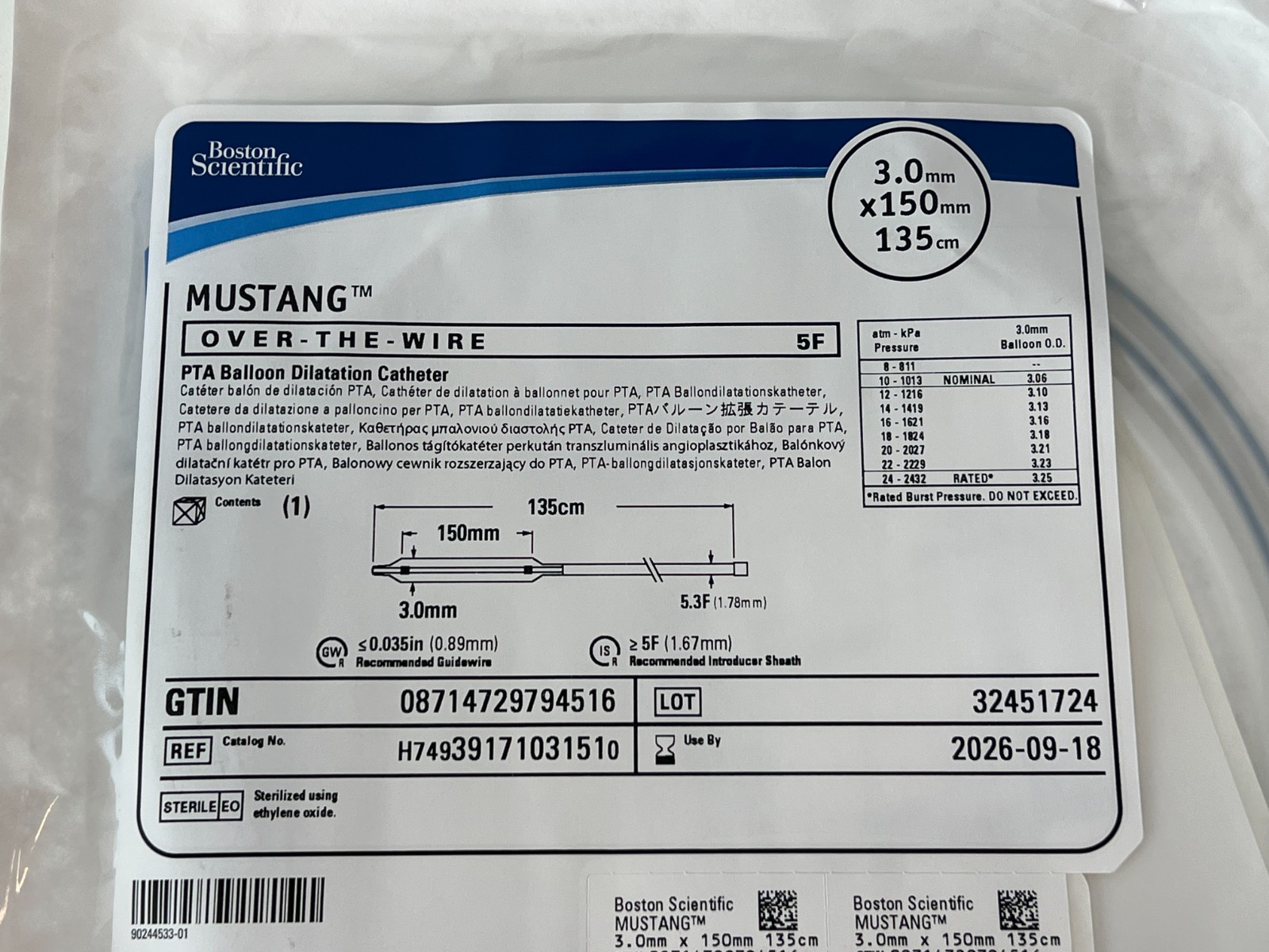 BOSTON Lot of 3 Mustang H74939171031510 Exp.2026-09 (*FF40)