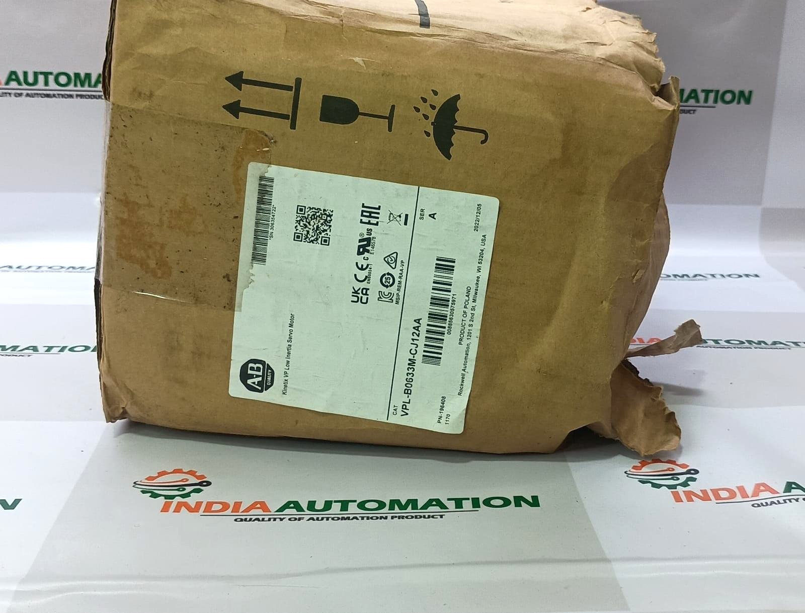 Allen-Bradley VPL-B0633M-CJ12AA Kinetix VP Low Inertia Servo Motor 400V 6000 RPM