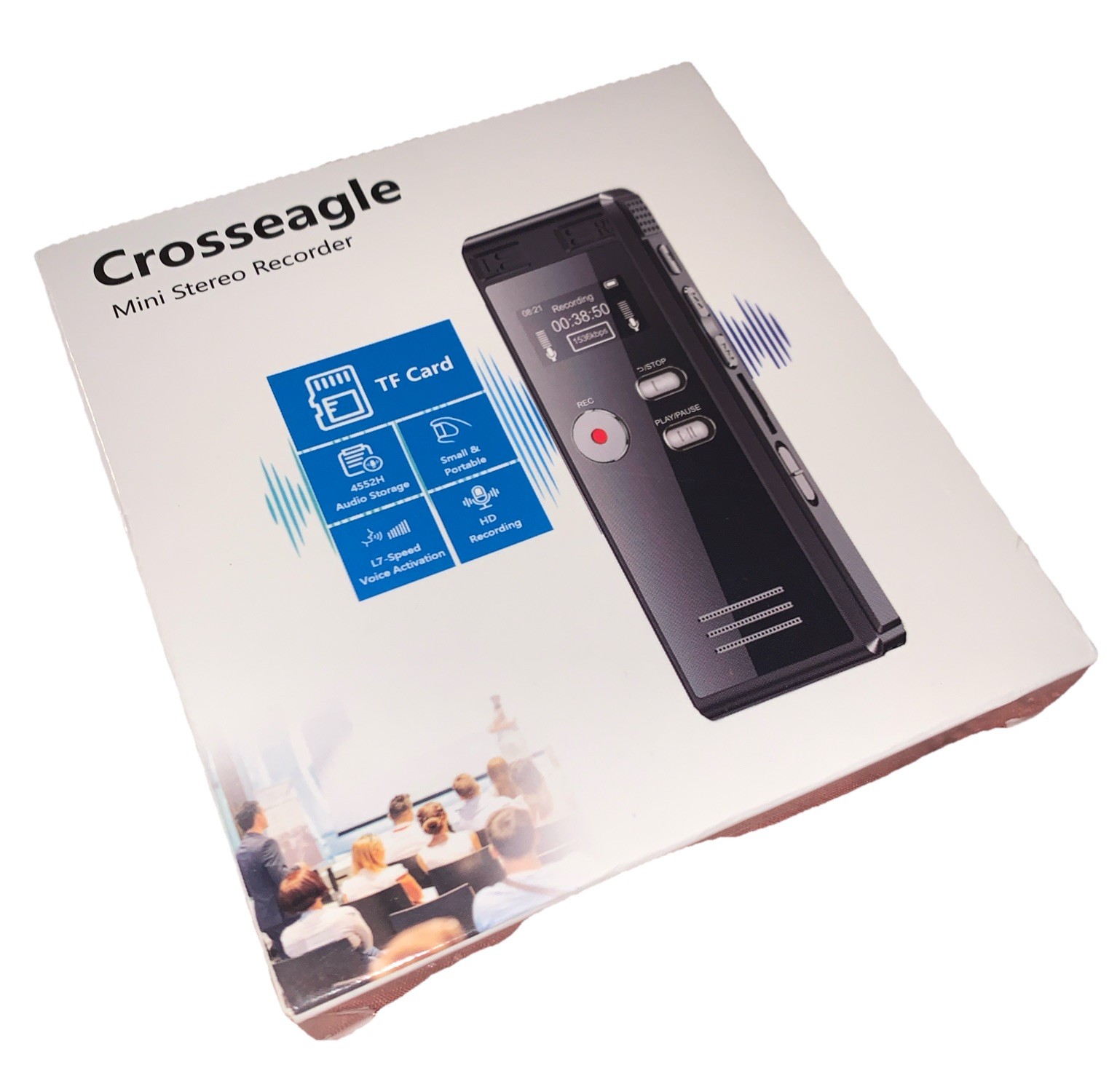 64GB Digital Recorder with Voice Activation – 4552 Hours for Lectures & Meetings