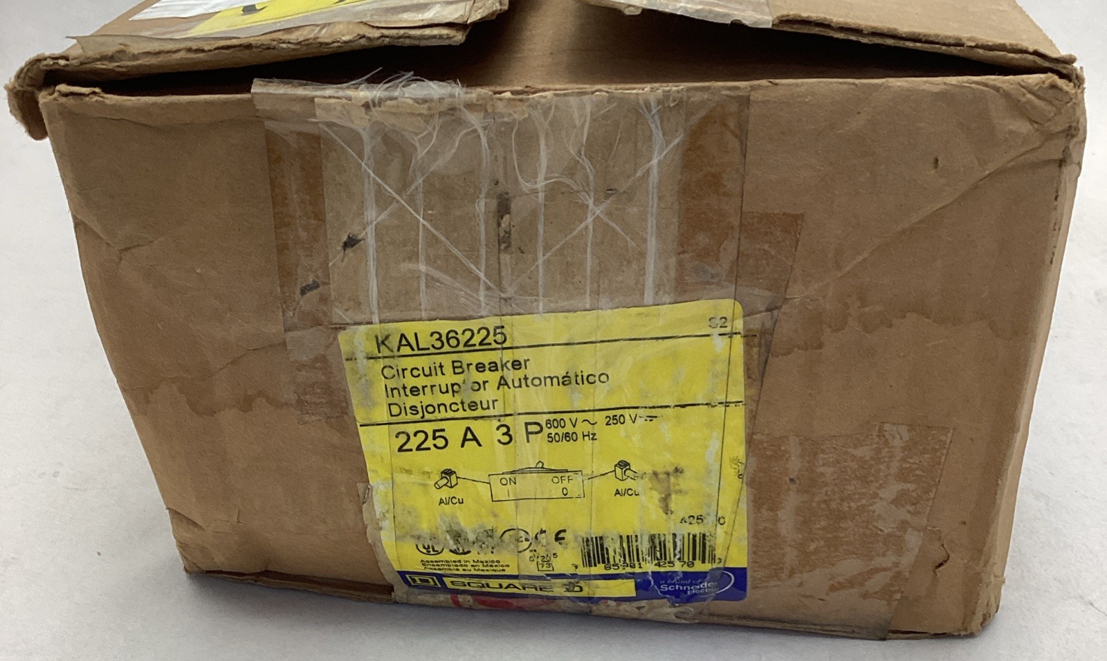 Square D KAL36225 Molded Case Circuit Breaker 225A 600 Volt 3 Pole