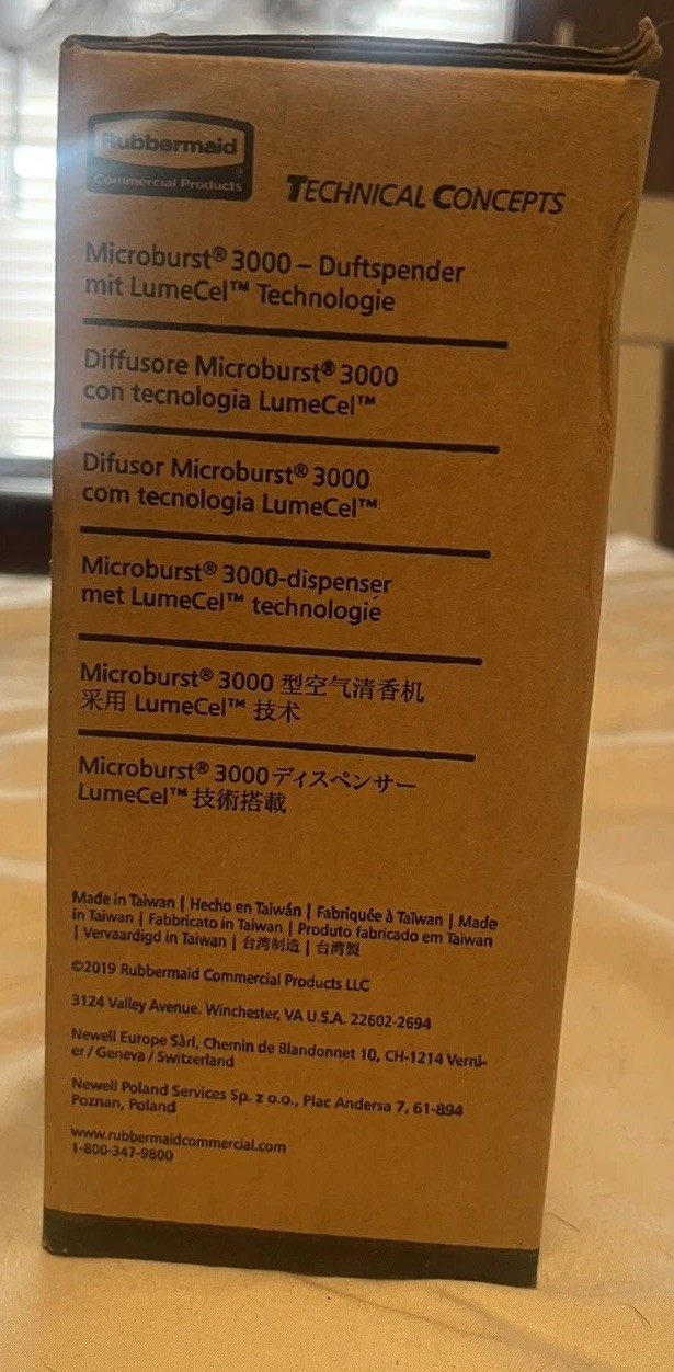 Rubbermaid Microburst 3000 Dispenser with LumeCel Technology, Air Dispenser