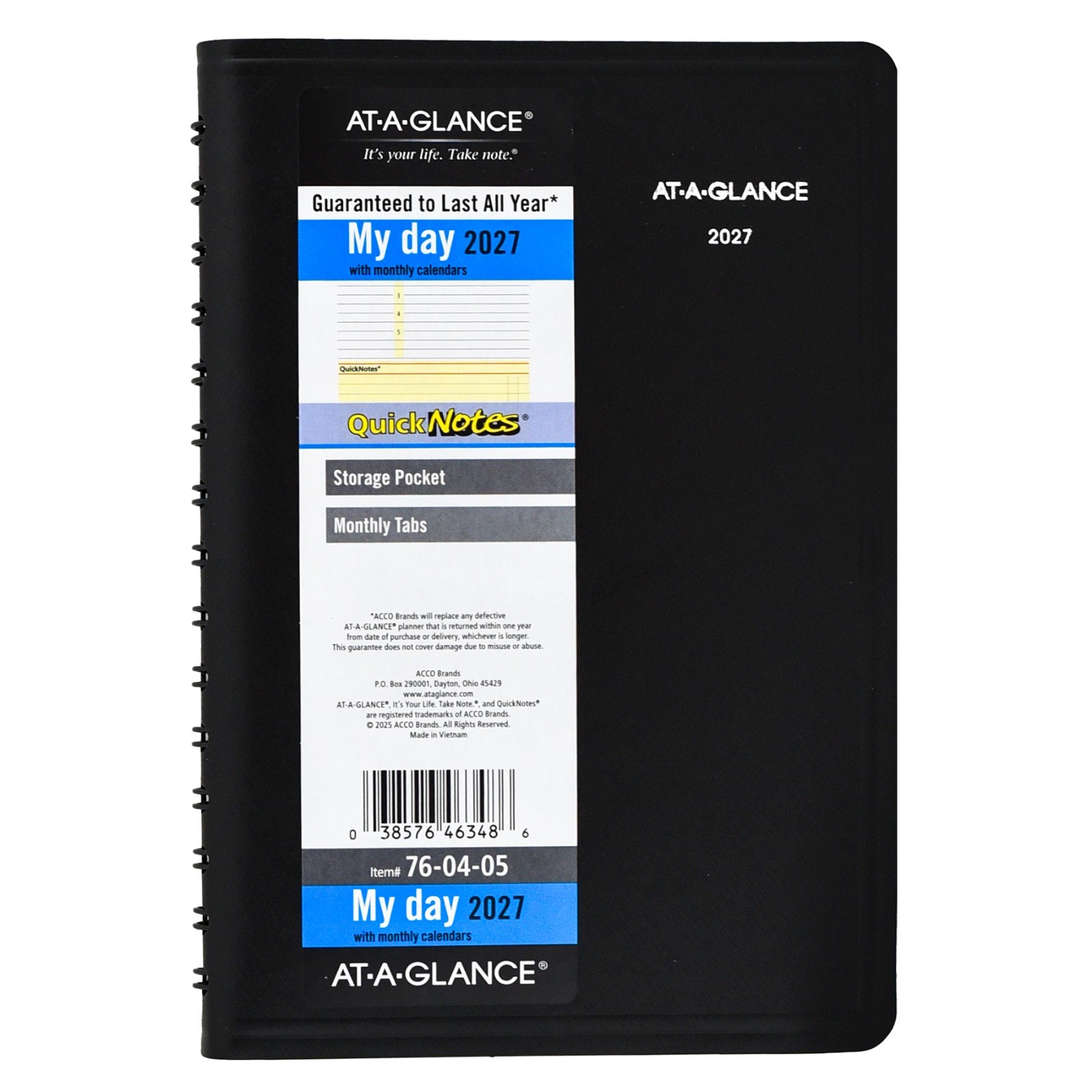 2026 At-A-Glance QuickNotes 76-04-05 Daily Monthly Appointment Book, 5 x 8″