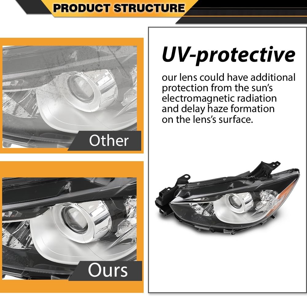 Halogen Projector Headlight Mazda CX-5 2013-2016 Driver Side Chrome KJ0151041C