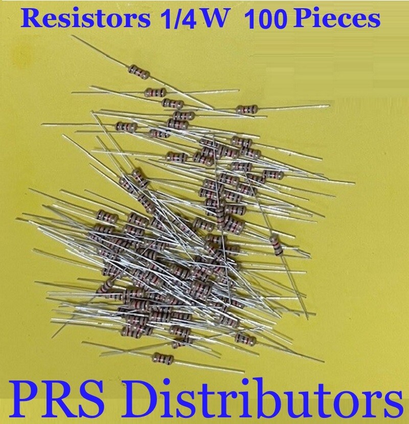 100 Pieces Resistors 1Ω to 1MΩ 1/4W 0.25 W 5% Tolerance USA SELLER Your Choice