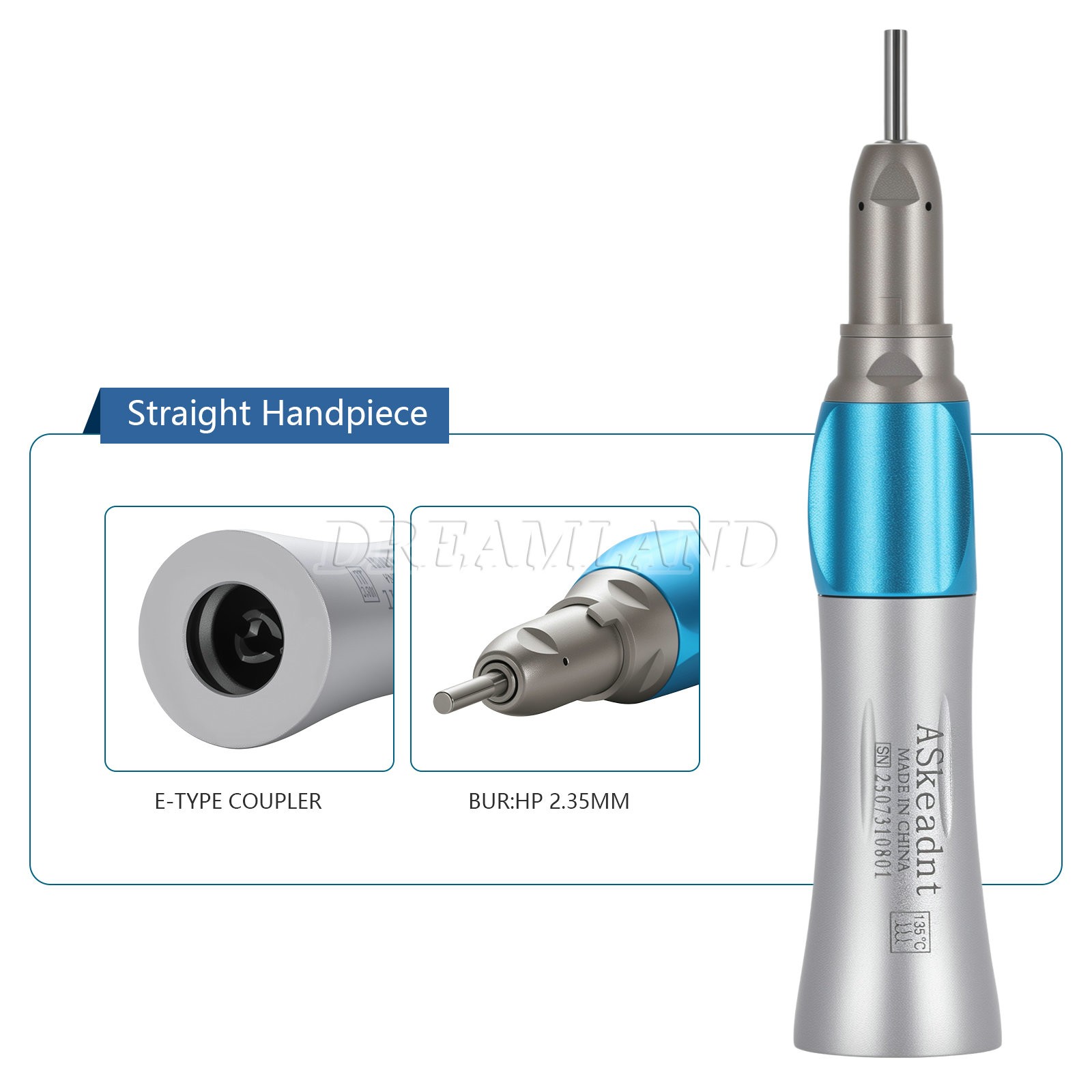 USA Low Price Dental Slow Speed Handpiece Straight Nose Cone E-type to Motor