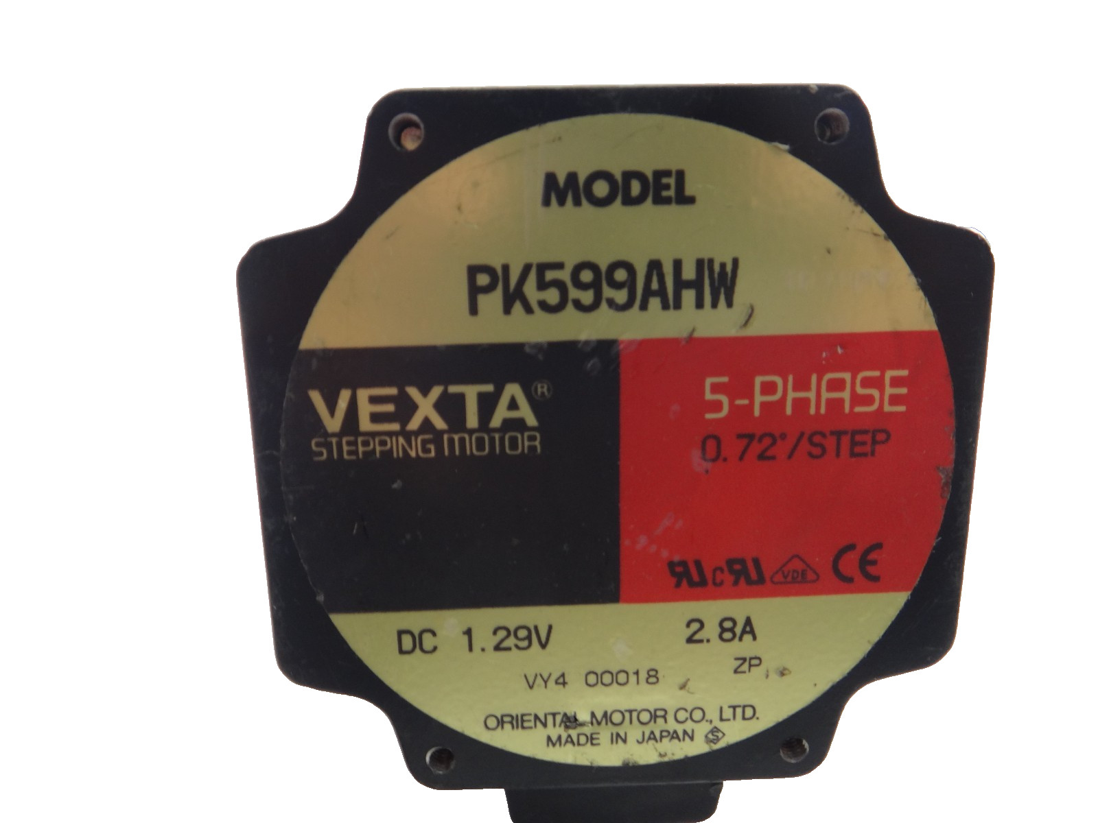 VEXTA Stepping Motor PK599AHW 0.72 Deg 1.29 VDC 2.8A 5 Phase Oriental )M64)