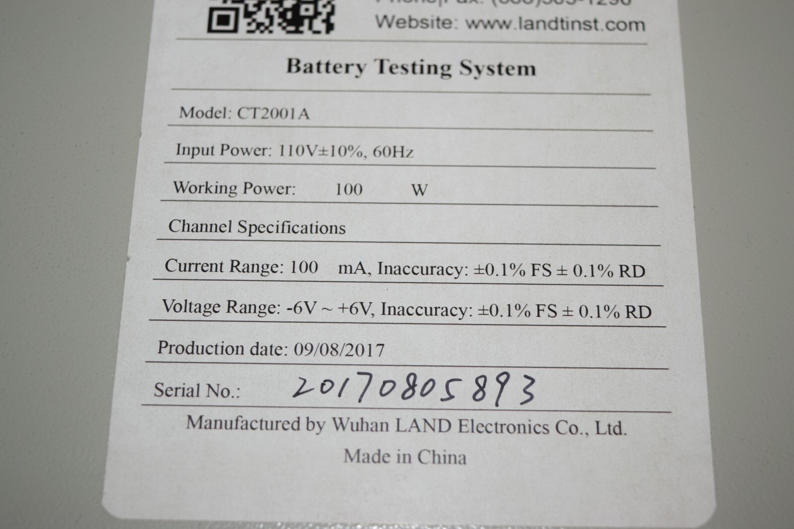 Lanhe Land CT2001A Battery Testing System