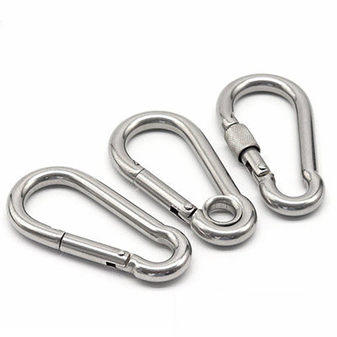 V4A Stainless steel Spring Snap clip Carabiner Clip Duty Key ring eyelet lock