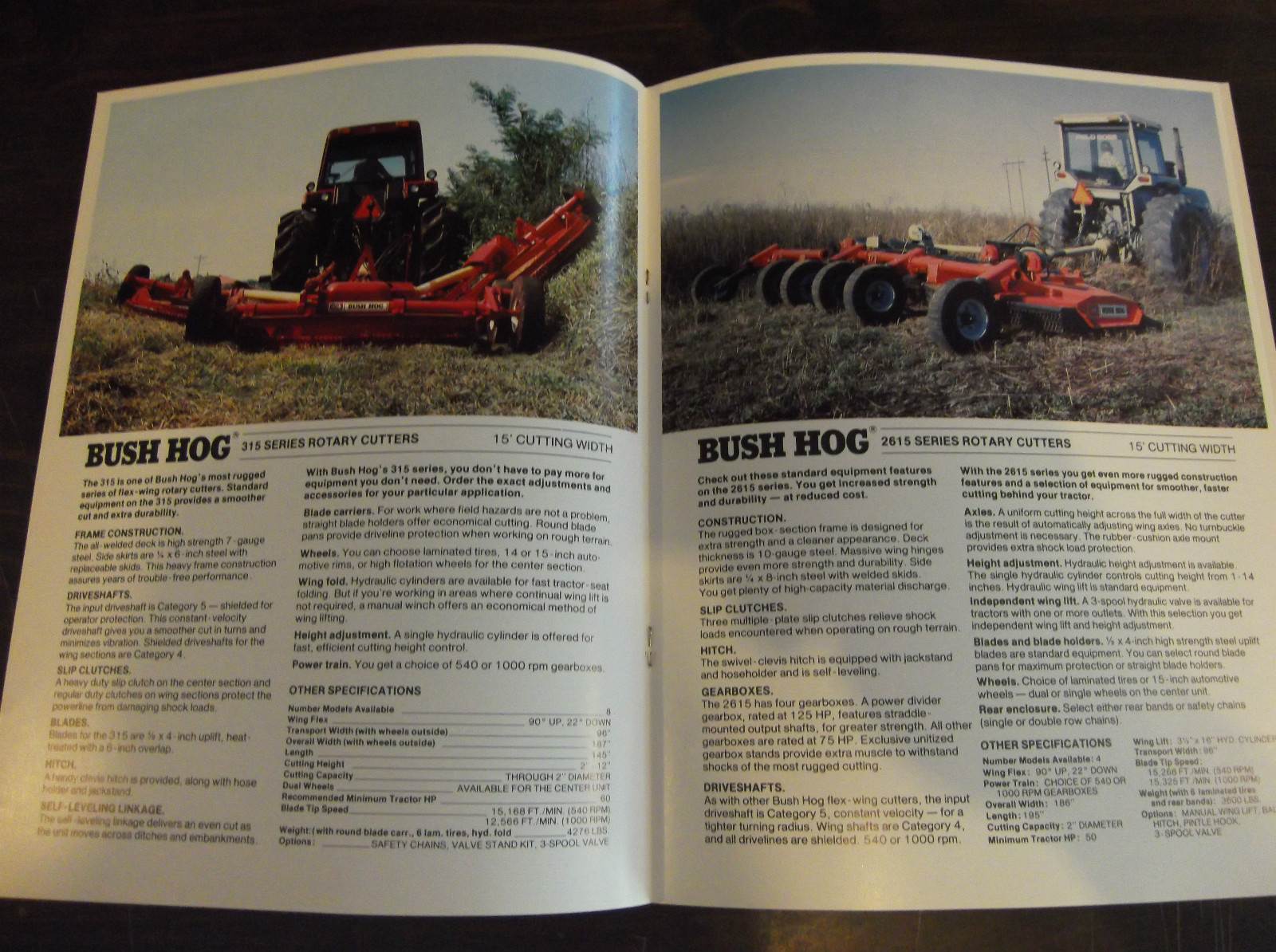 BUSH HOG FLEX-WING ROTARY CUTTERS BROCHURE 220 315 2615 310 2610 SERIES