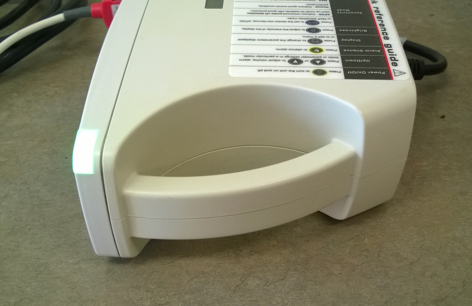 Masimo Rad 87V Pulse Oximeter, with OEM patient cable, adult sensor, and AC cord