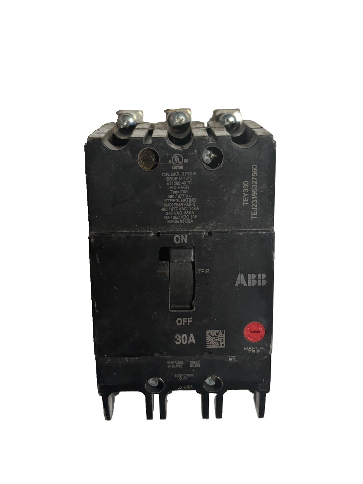 GE General Electric TEY330 Circuit Breaker 30A 480V, 30 AMP – Small Flaw
