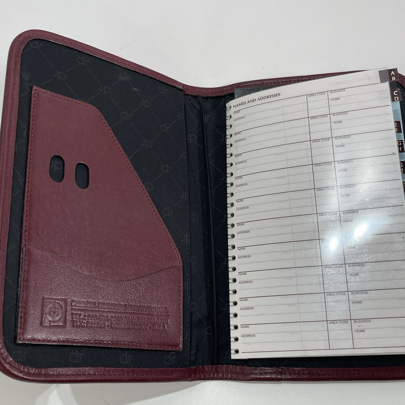 Vintage Del Rio Leathers Planner Organizer Burgundy Leather Notepad 10×6»