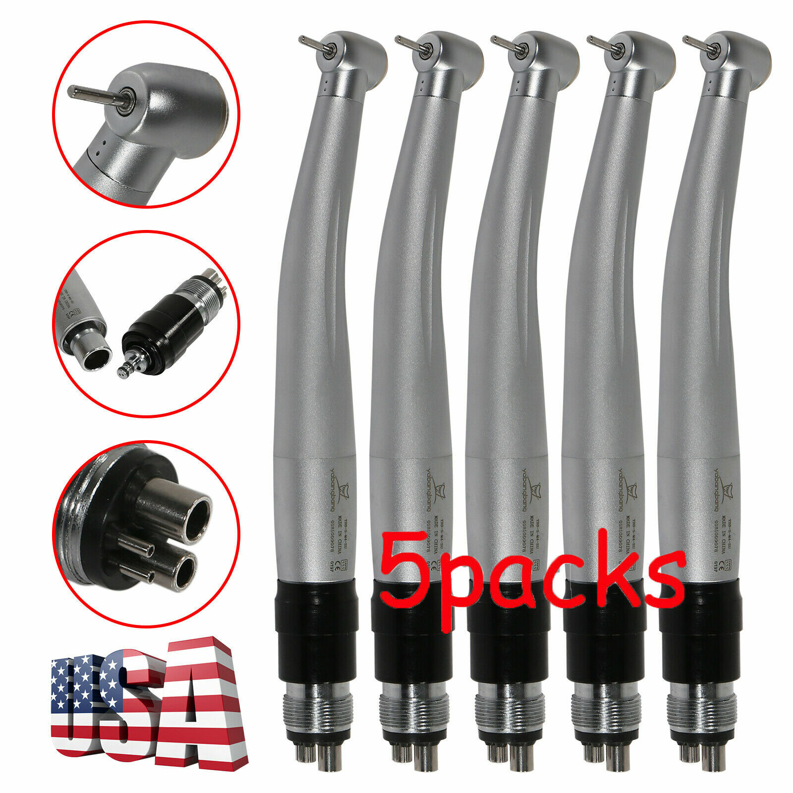 5*NSK Style Dental Standard High Speed Handpiece + Coupler 4-Hole YBNKM