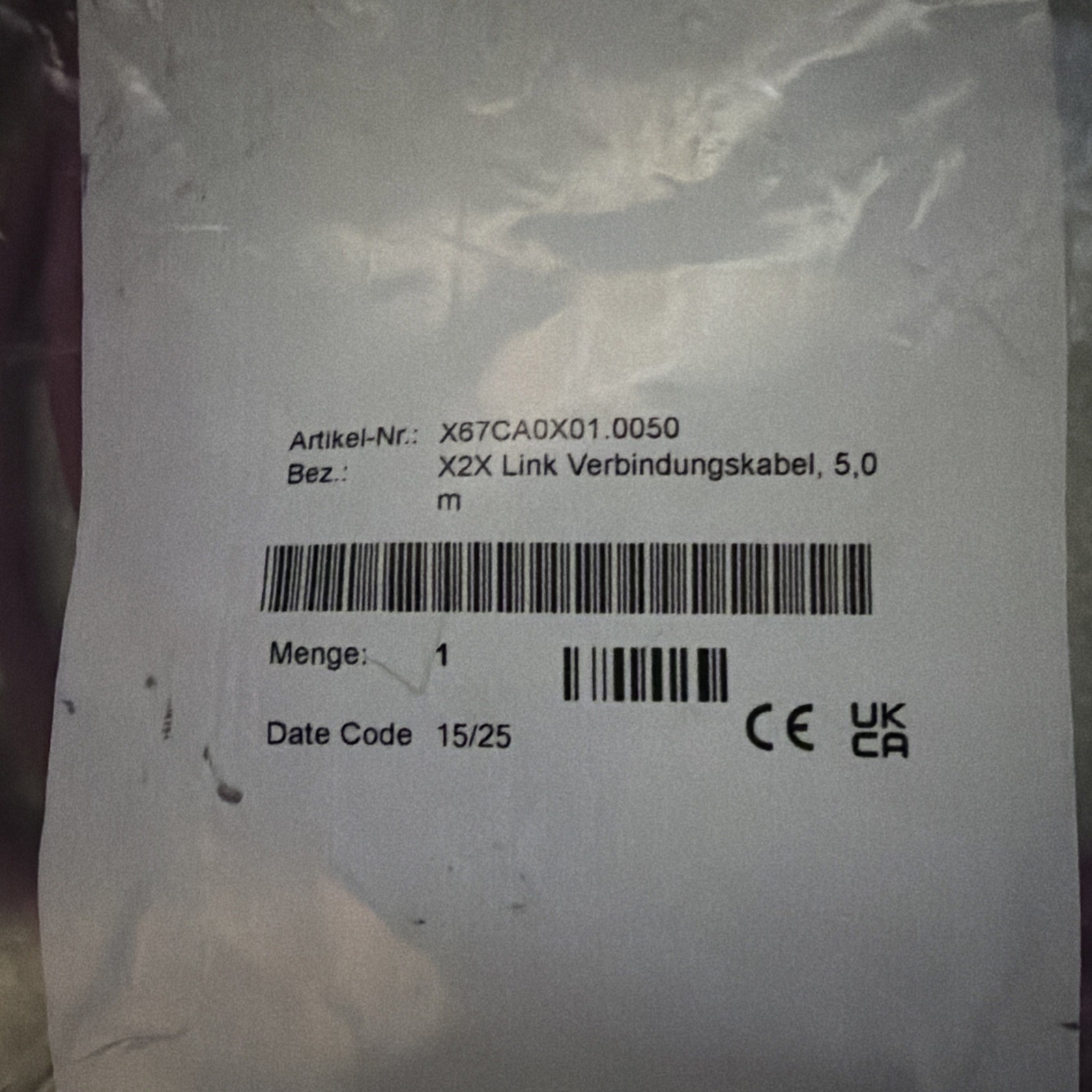 B&R X67CA0X01.0050 X2X Link Cable 5m M12 Industrial Ethernet NEW