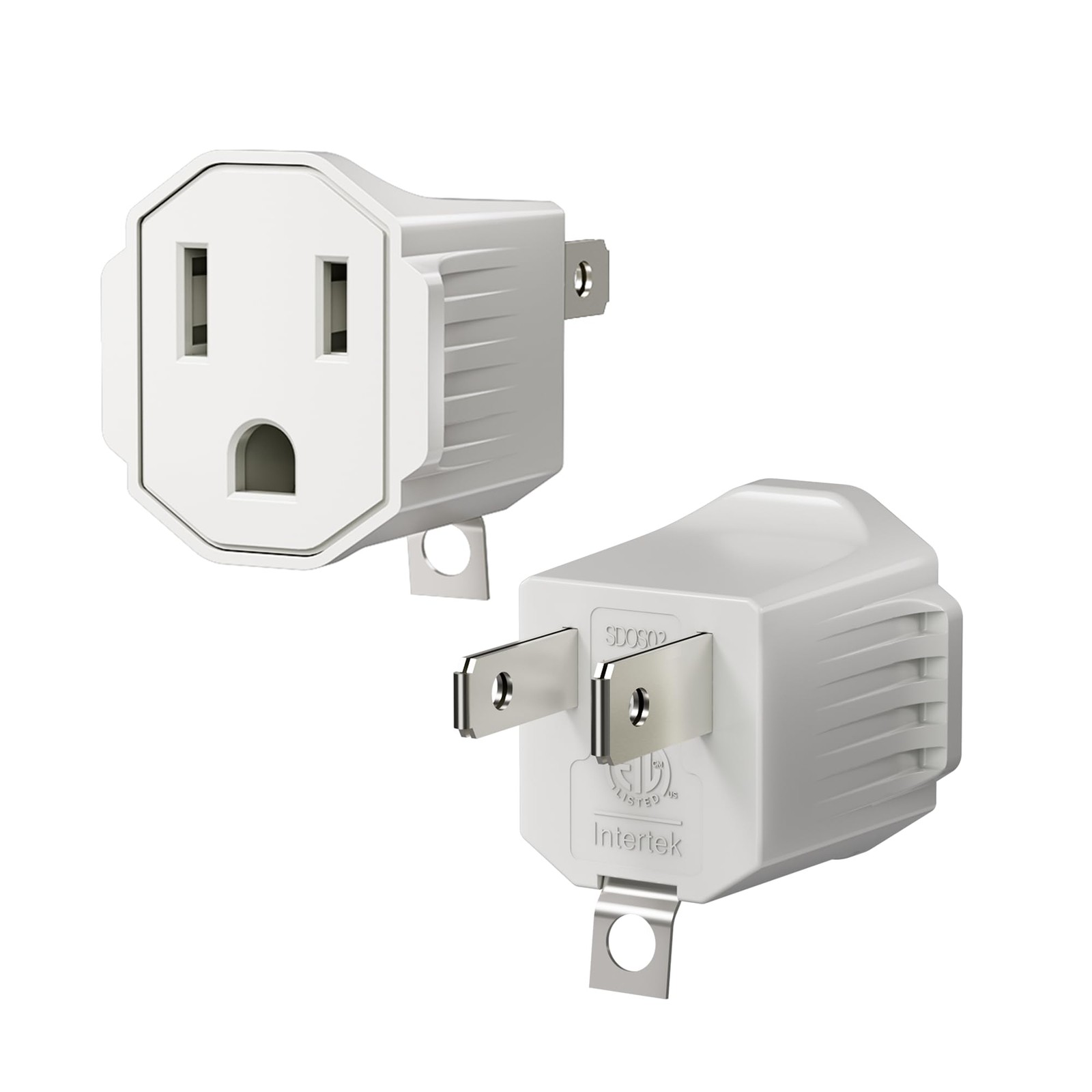 2 Prong to 3 Prong Outlet Adapter, SUPERDANNY ETL Listed 3-2 Prong Adapter,