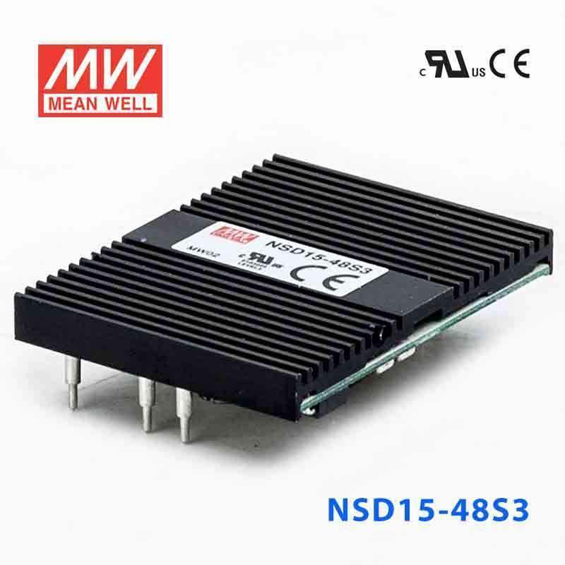 Mean Well NSD15-48S3 DC-DC Converter – 12.375W – 18~72V in 3.3V out