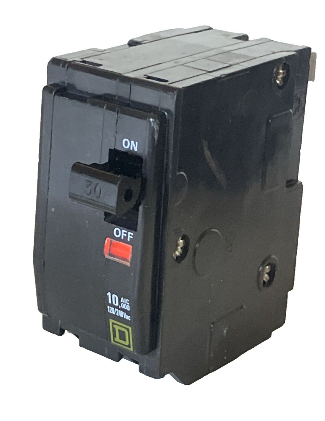 Square D QO230 2-Pole 30 Amp 120/240V Plug-In Breaker Yellow D Trip Window USED