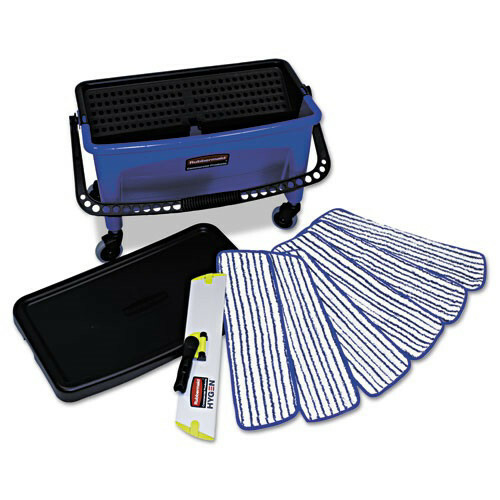 Rubbermaid Commercial Q050 27 gal Floor Finishing System – BL/BLK/WHT New