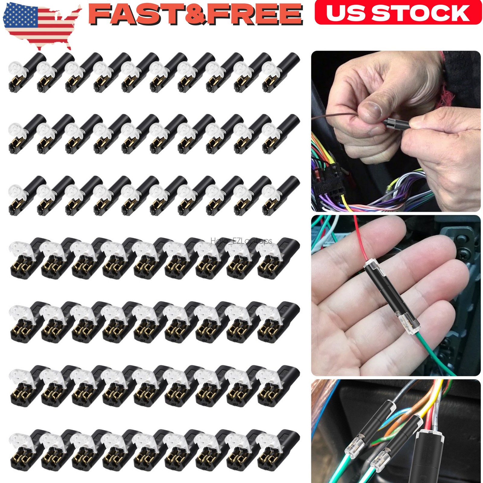 Plug-In Quick Wire Terminal Blocks 80Pcs Reusable Cable Connectors