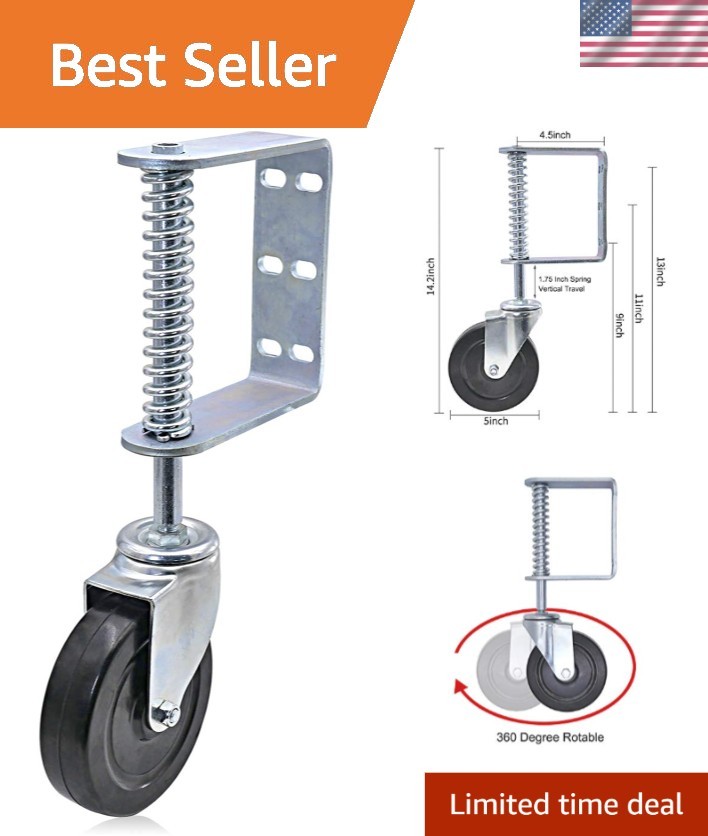 250Lb 5-Inch Heavy Duty Gate Caster – Durable Powder-Coated Steel & Rubber Wheel