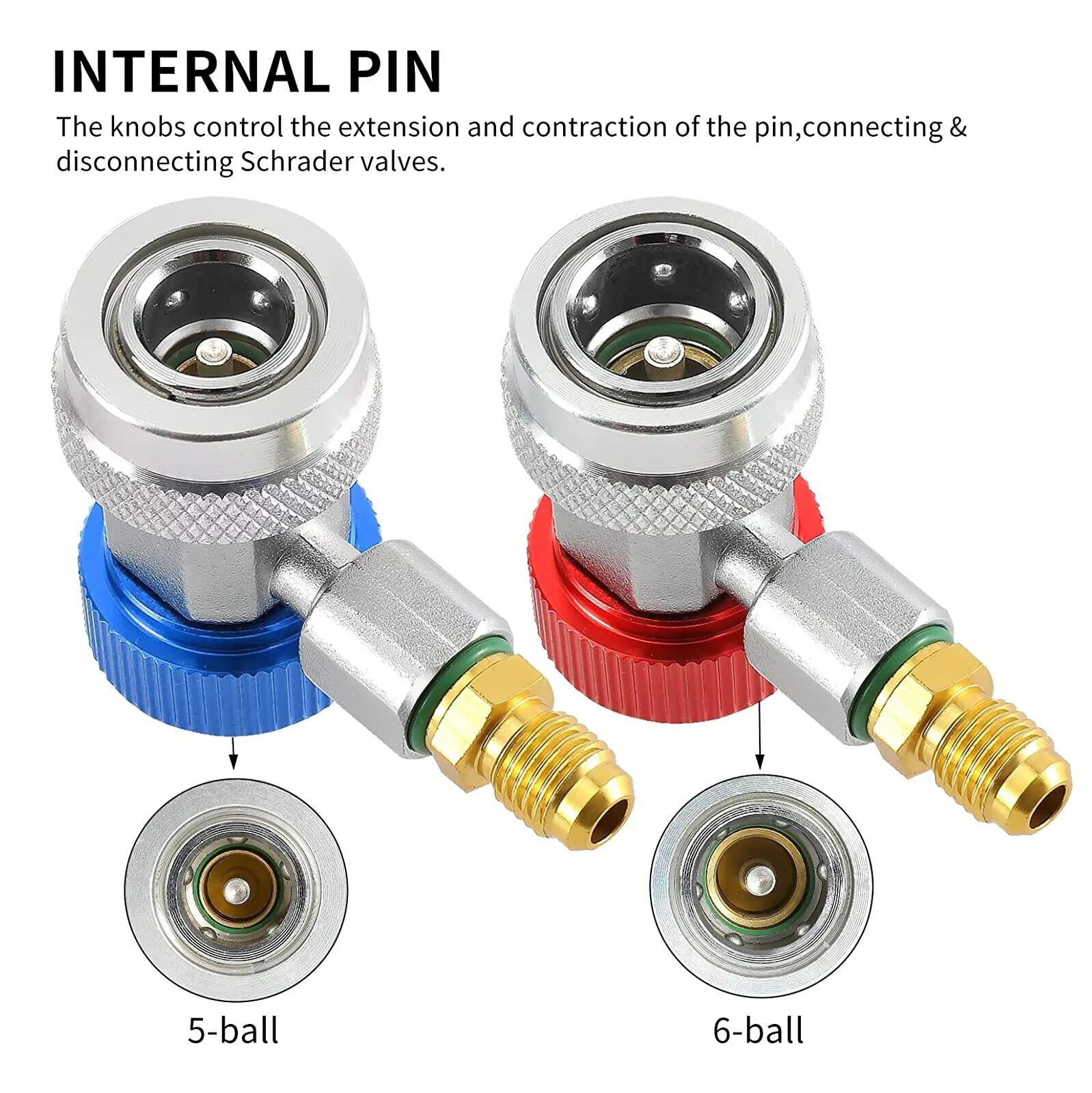 2Pack R134A Quick Connector Adapter Coupler Auto AC Manifold Gauge Low/High HVAC