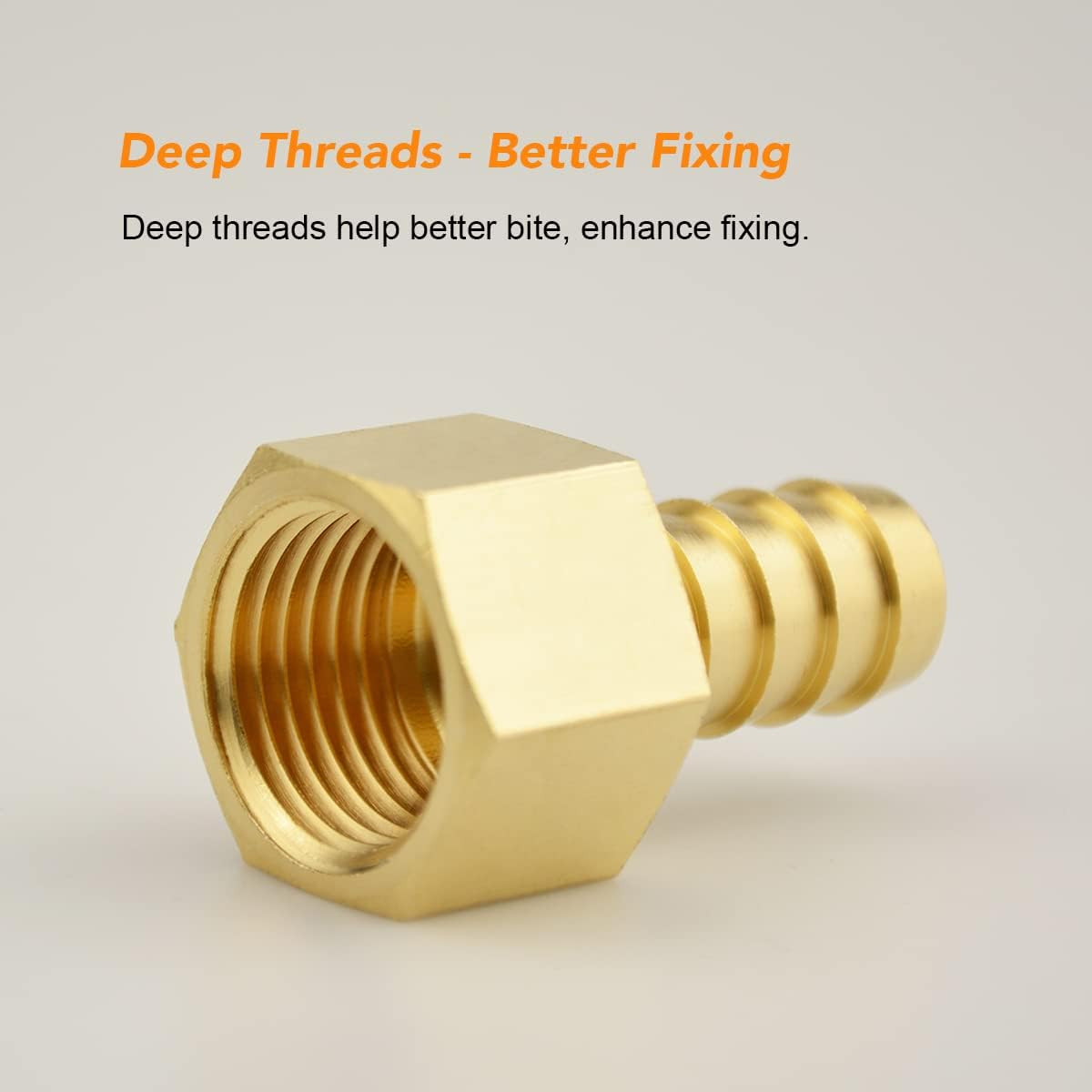 1/2 Inch Hose Barb to 1/2 Inch NPT Female Thread Fitting, Brass Quick Connector