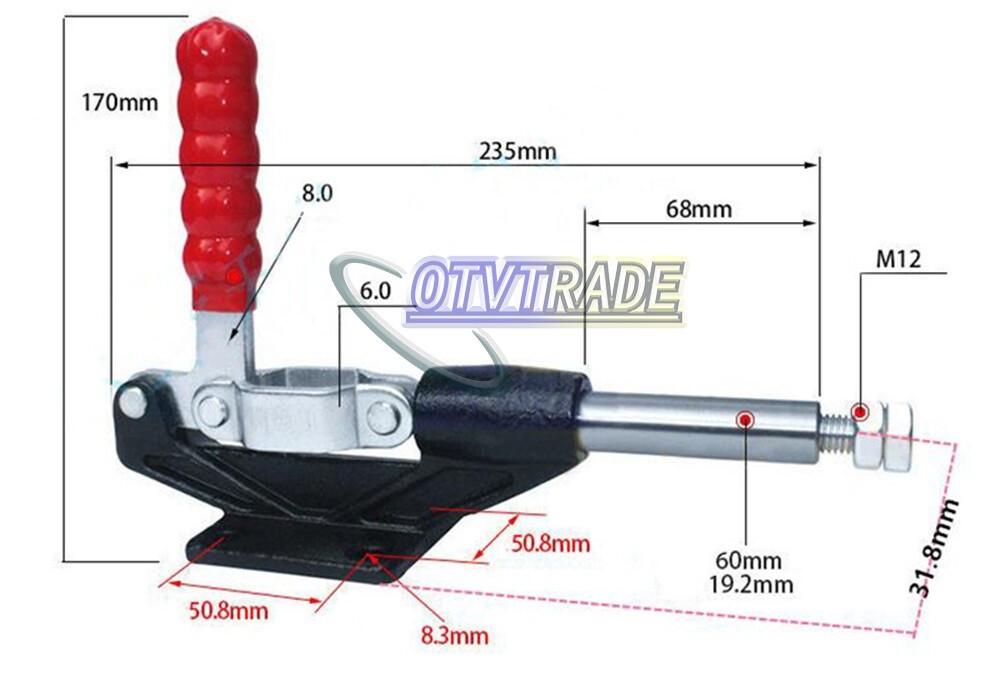 ONE 680Kg Holding Capacity Latch Type Toggle Clamp 60mm GH-305-HM *tn