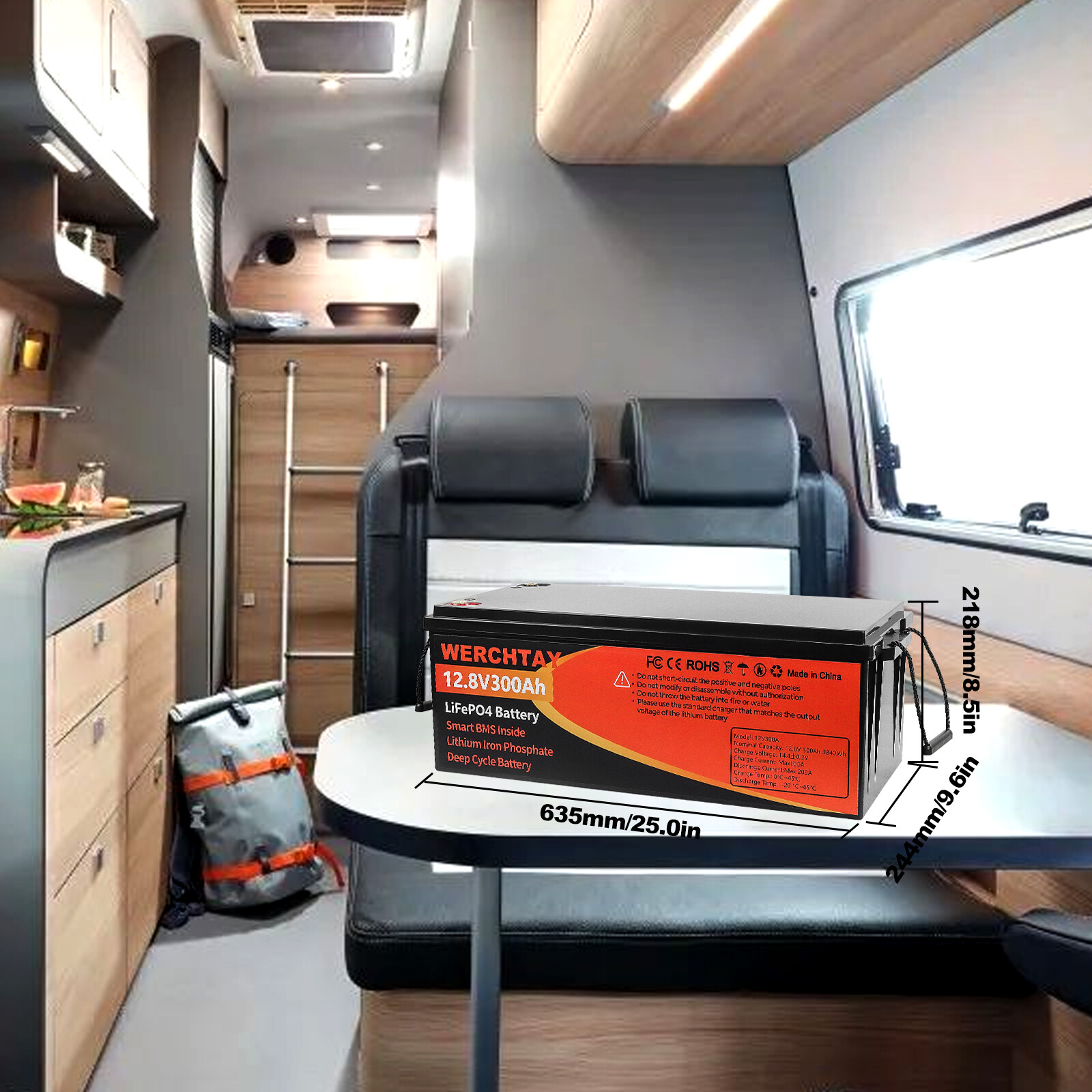 12V 300AH LiFePO4 Lithium Battery 15000+Cycles 200A BMS Solar Off-grid RV 3.8kwh