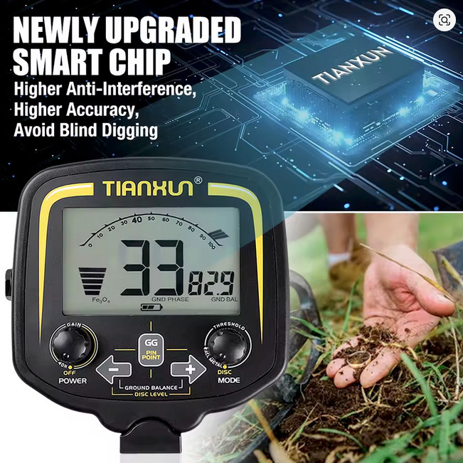 TIANXUN TX 850M Pro Metal Detector, Very Sensitive, Discrimination, Ground Grab