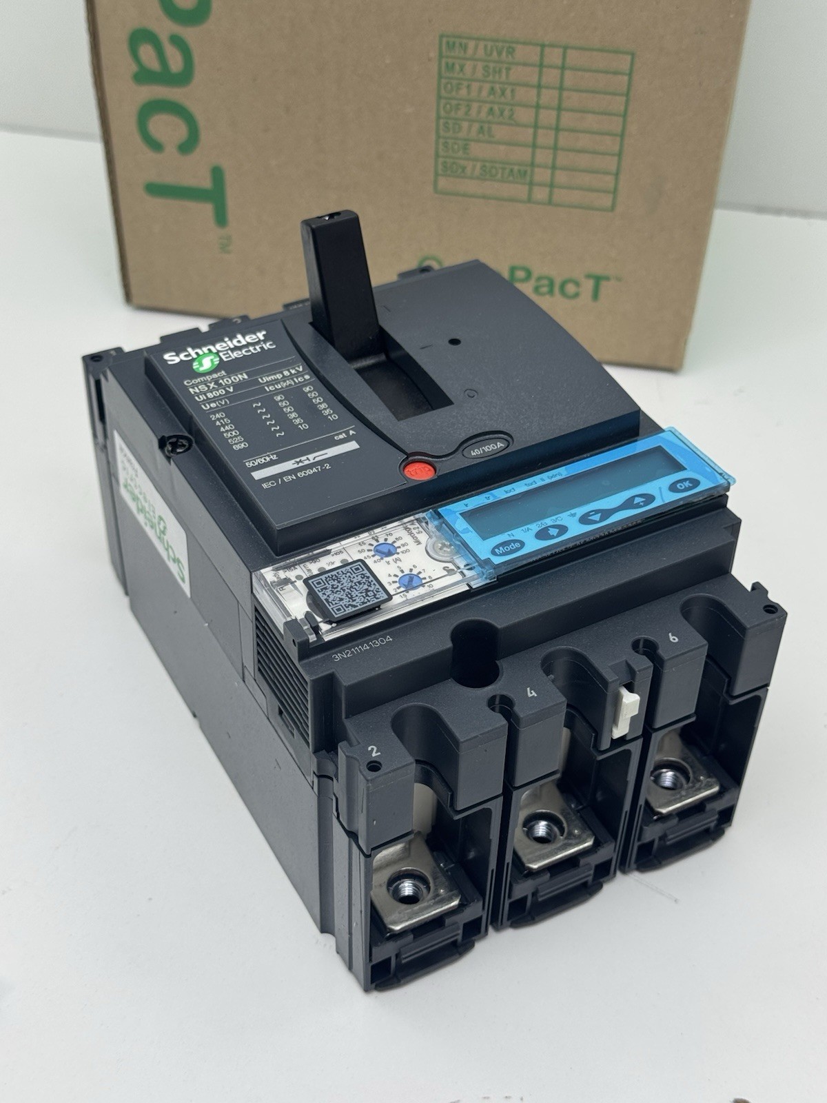 SCHNEIDER ELECTRIC LV429890 COMPACT NSX 3P3D MICROLOGIC 5.2A 100 NSX100N
