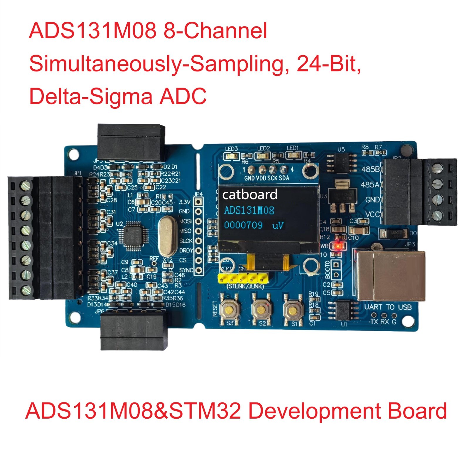 ADS131M08 ADC Module BMS / Energy Monitoring / Smart Meter Development board
