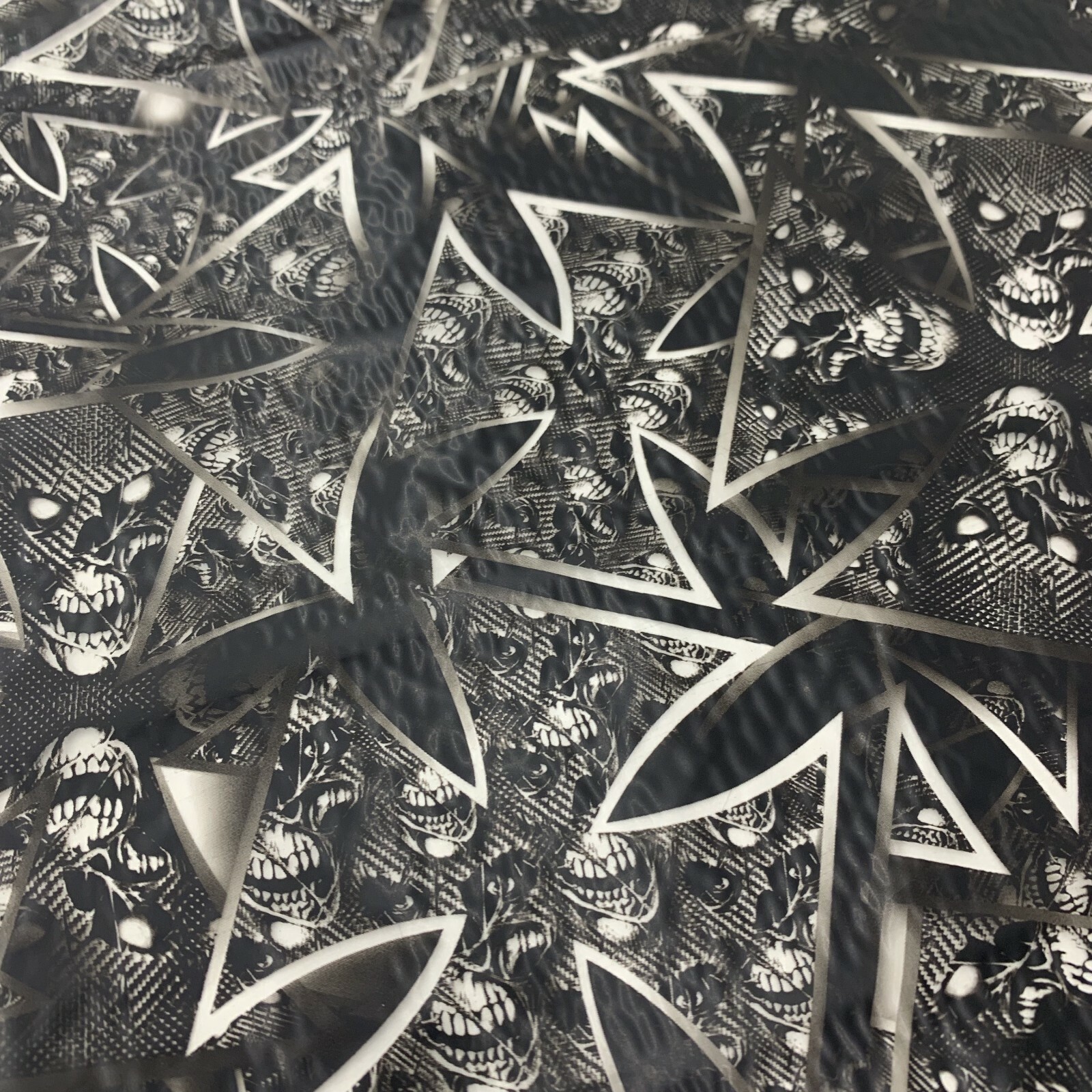 Hydrographic film Iron Cross Templar Carbon Skulls 7′ x 20″ hydro dip dipping