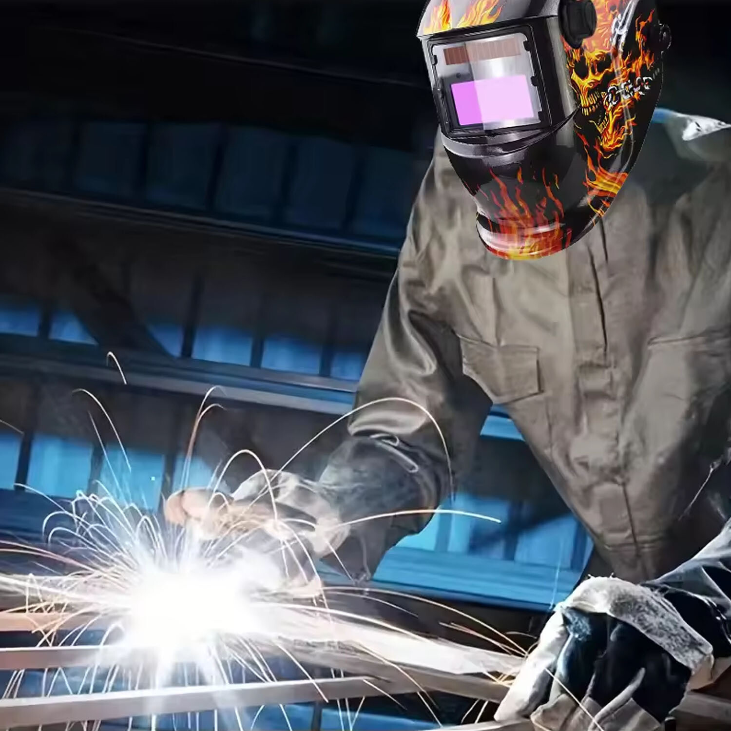 True Color Solar Powered Auto Darkening Welding Hood Helmet for TIG MIG ARC