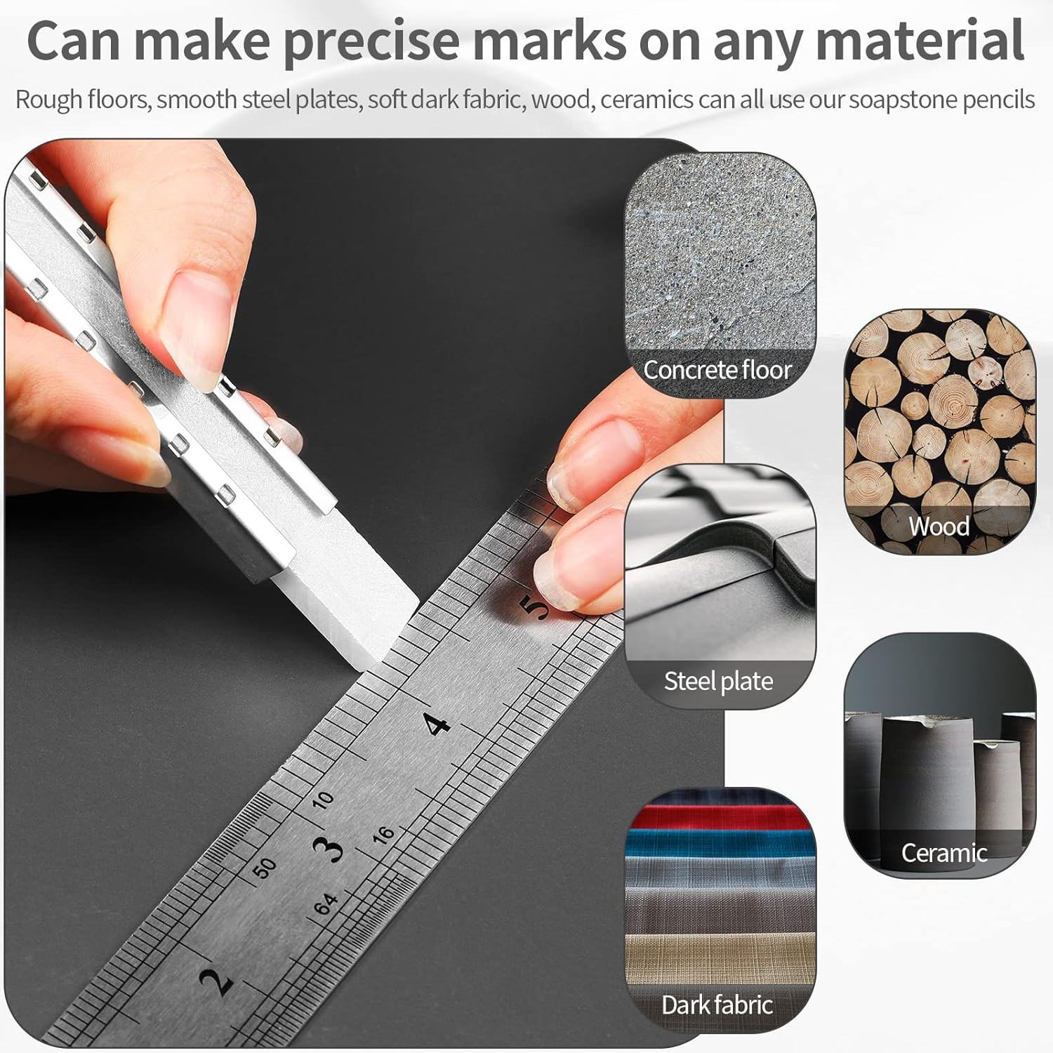 Zonon Soapstone Holder Soapstone Pencil round Flat Aluminum Welding Tools Flat S