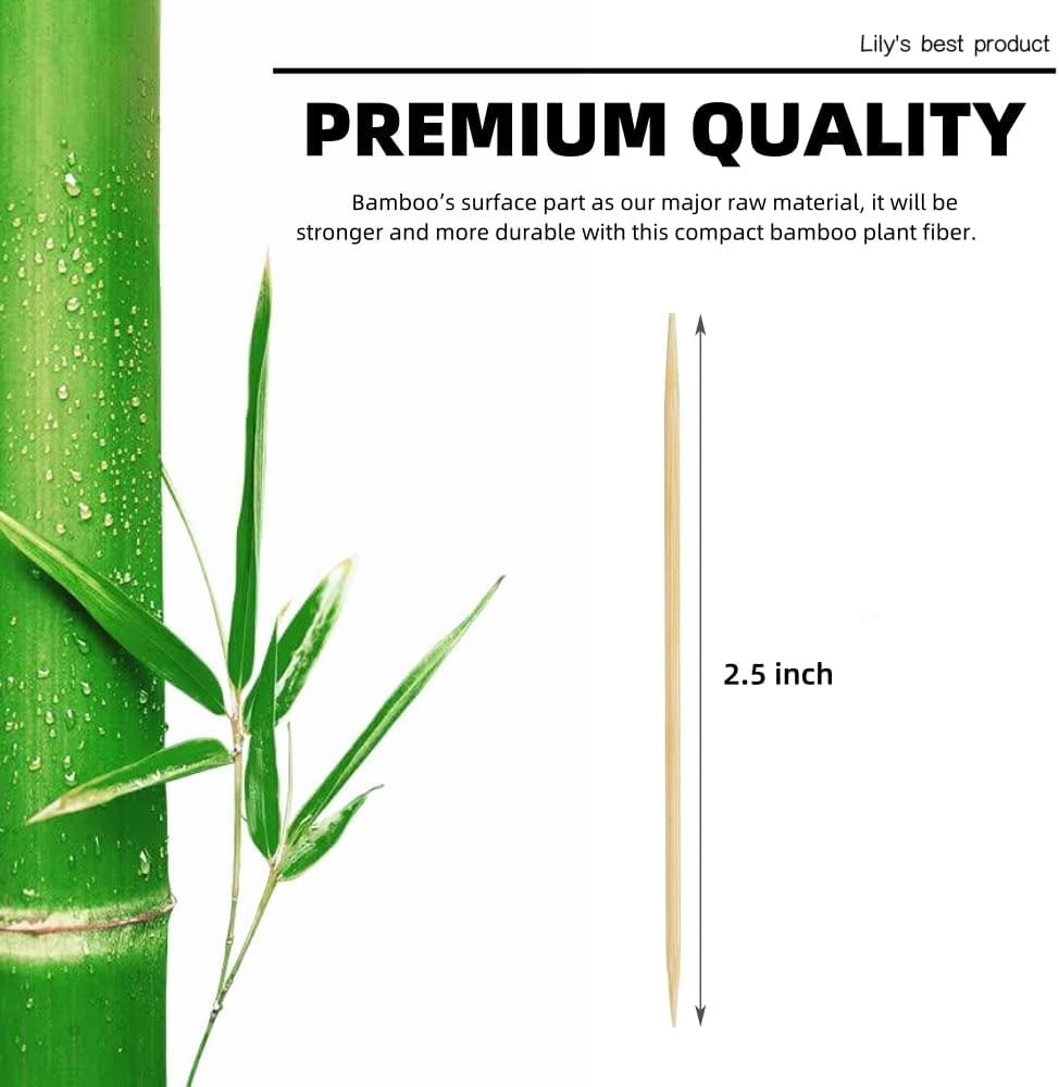 600 Count Double Point Bamboo Toothpicks Multi Purpose Daily Use