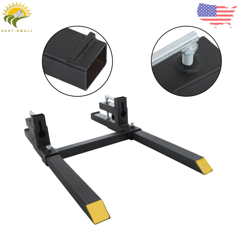 2000lbs Pallet Forks Clamp On Tractor Forks 43″ w/Adjustable Bucket Forks