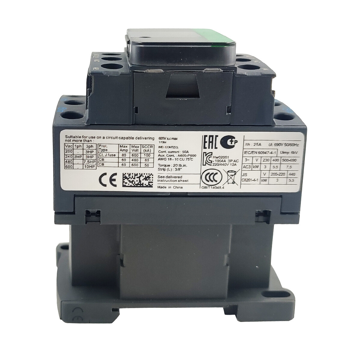 NEW TeSys Deca LC1D12G7 Contactor 120V coil AC replace Schneider LC1D12G7 3P 12A