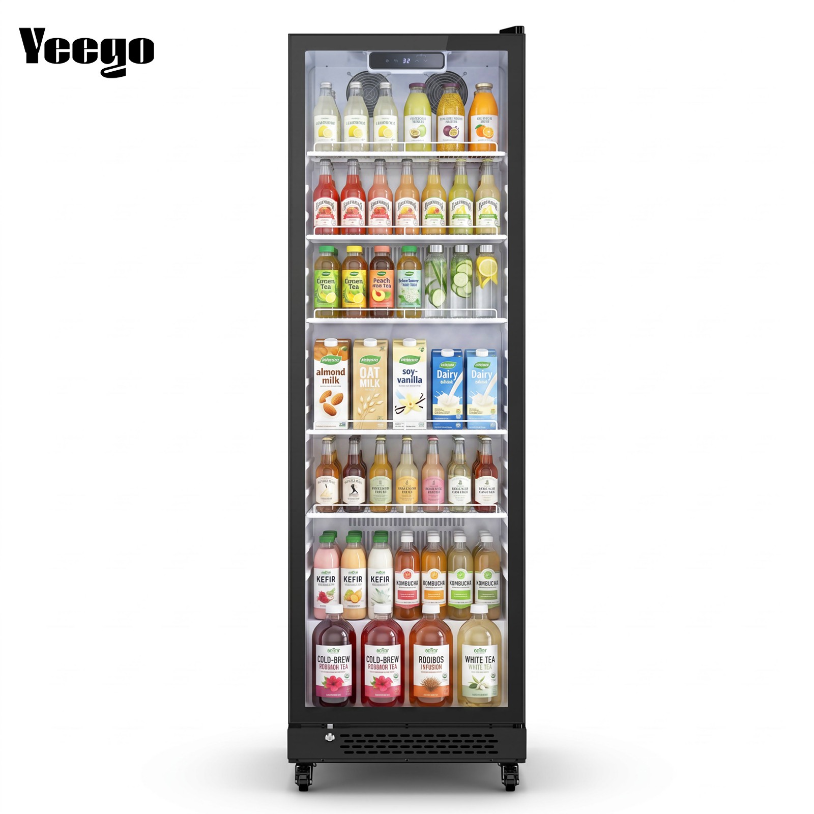 Yeego 12.18 Cu.ft Commercial Fridge 1 Glass Door Merchandiser Refrigerator Black