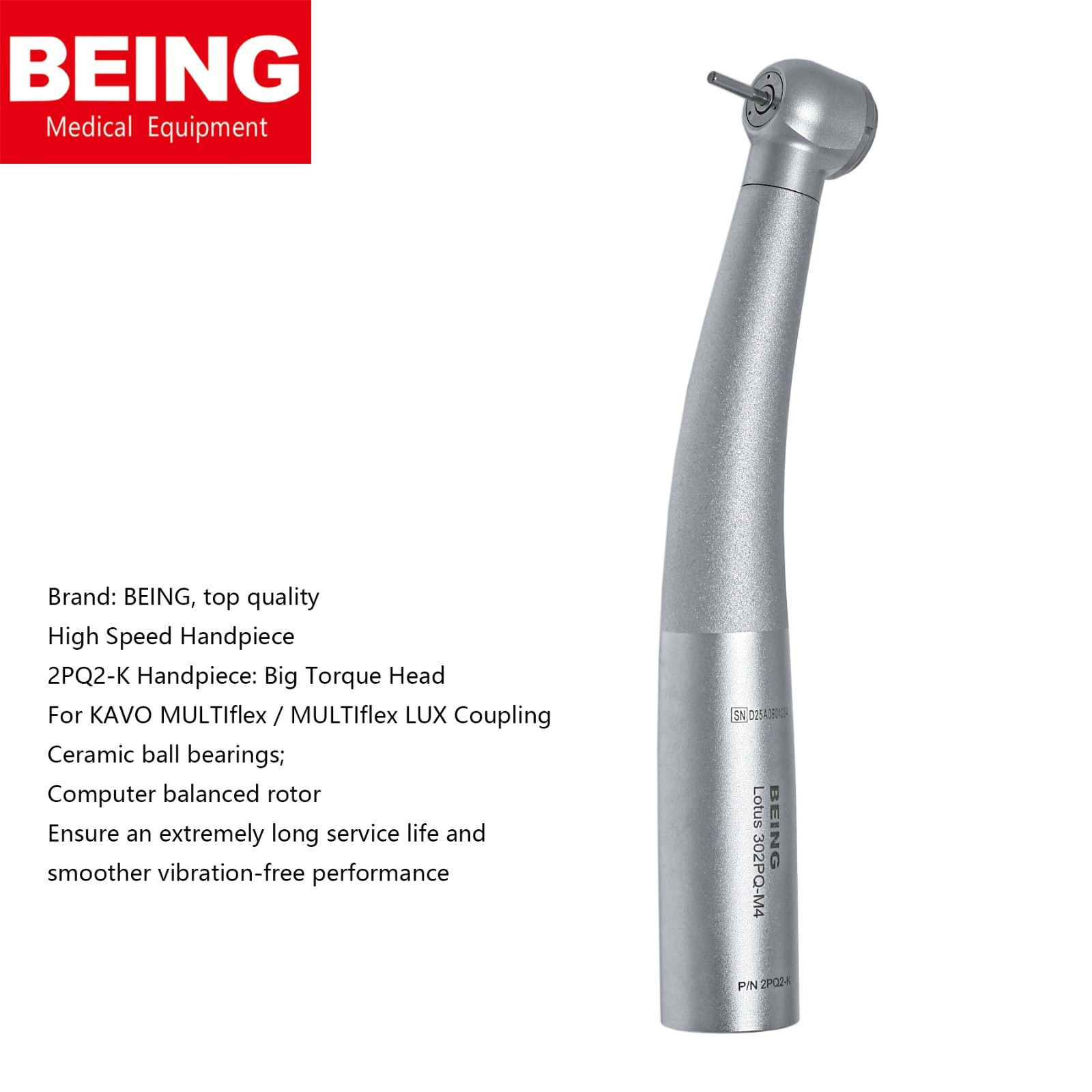 BEING Dental High Speed Fiber Optic Handpiece KaVo MULTIflex Compatible 4/6 Hole