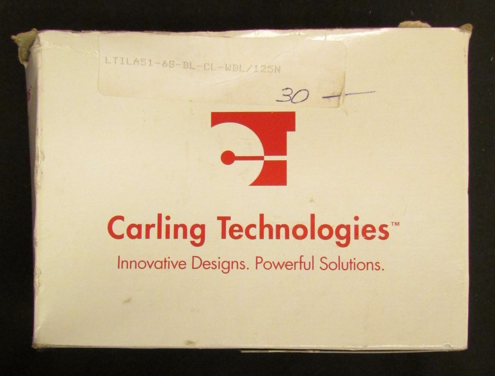 CARLING SWITCH LTILA51 6S BL CL WBL 125N 0832 125-250 VAC Lighted Rocker Switch